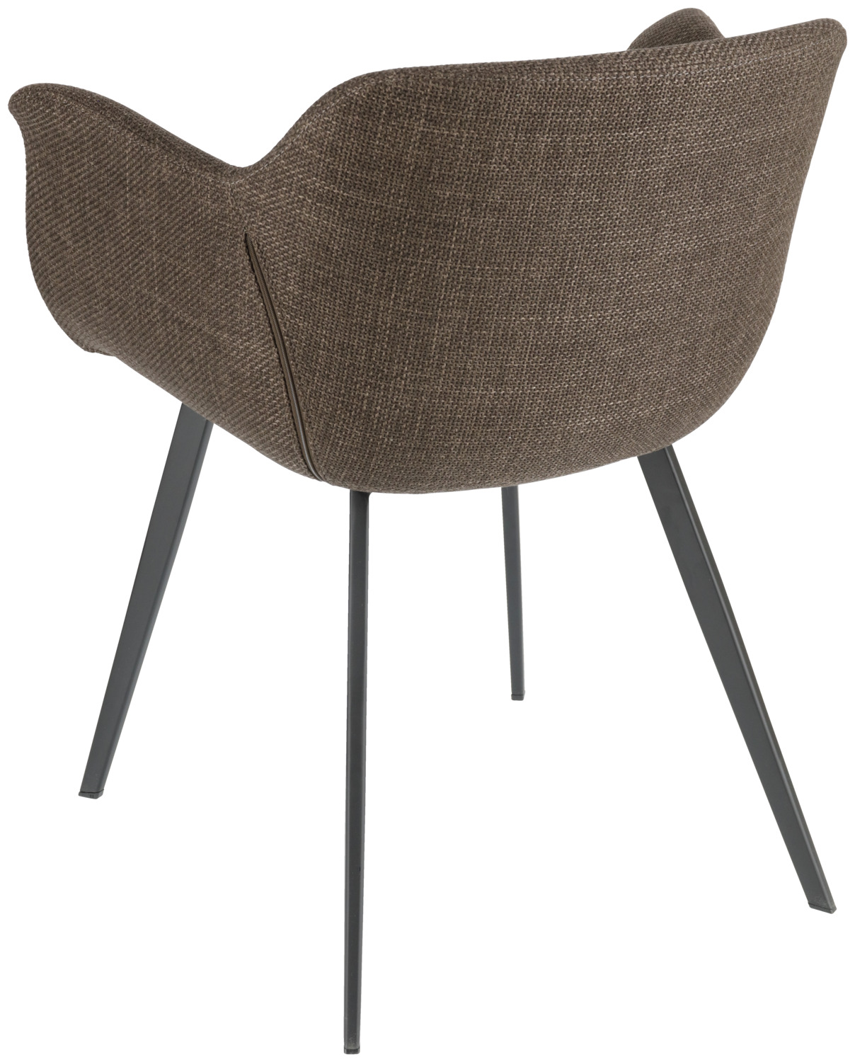VEGA Limea Armchair, Brown Polyester Fabric, Powder-Coated Metal Base, 64x58x76 cm, Max Load 160 kg, Ergonomic Catering Chair for Hotel and Cafe