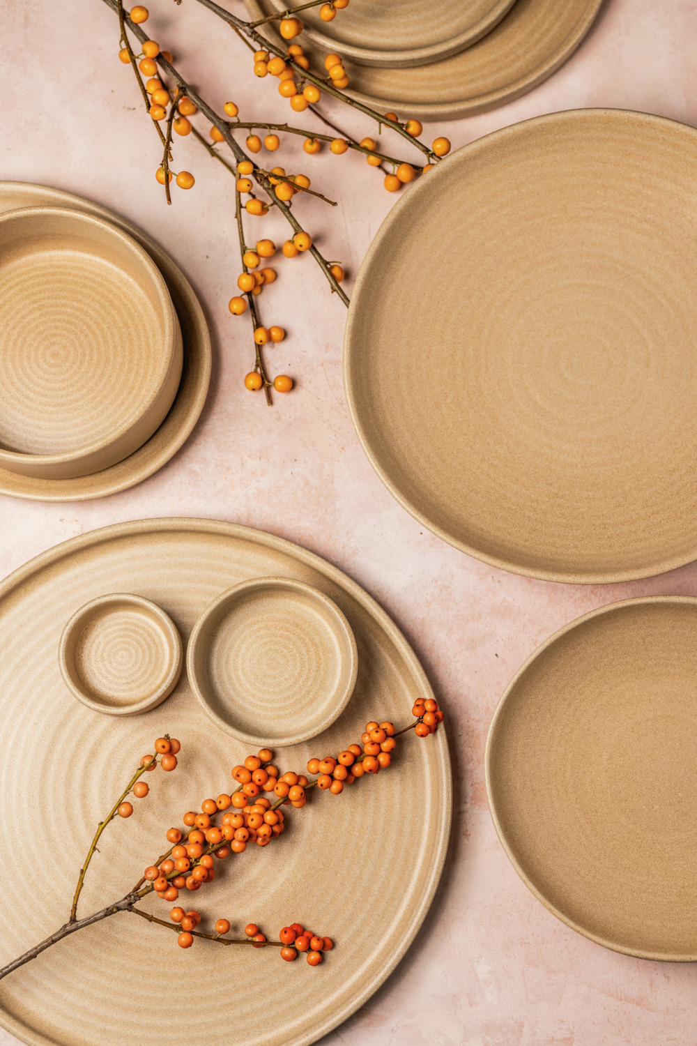 Bonna Mirage Ripple Stacking Bowl MRGRPL18JO, Vitrified Porcelain, Reactive Glaze, Color: Beige, 18.5 cm, 1020 ml, Set of 6