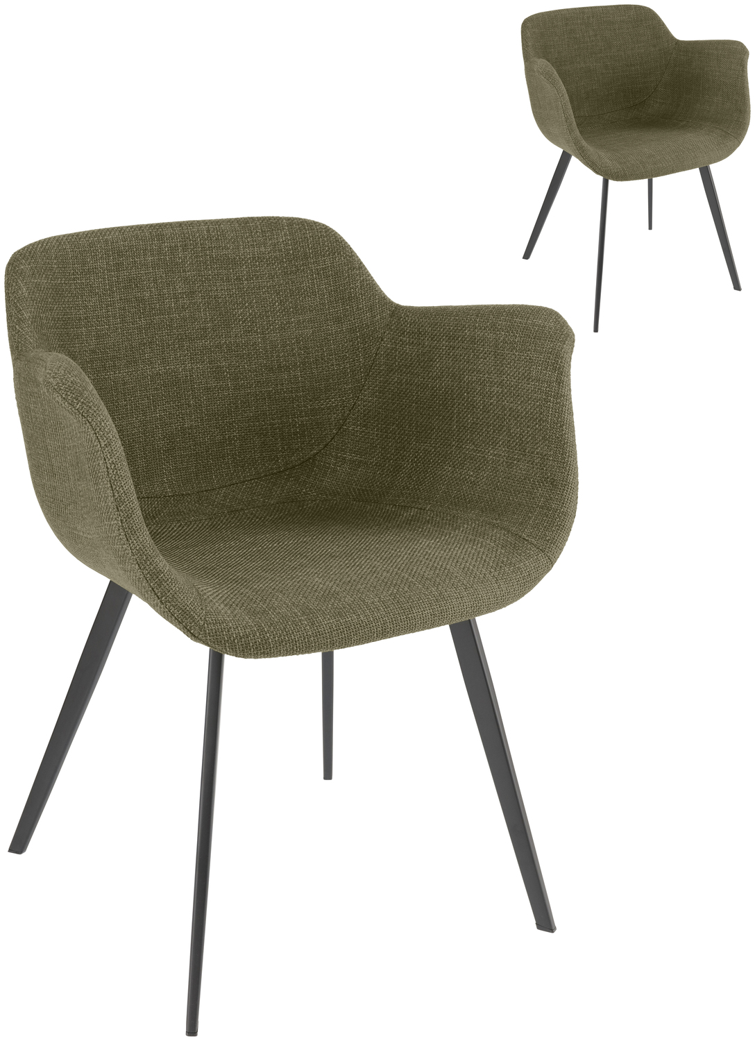 VEGA Limea Armchair, Powder-coated Metal Frame, Polyester Fabric Seat, 64x58x76 cm, Max Load 160 kg, Ergonomic Design for Catering