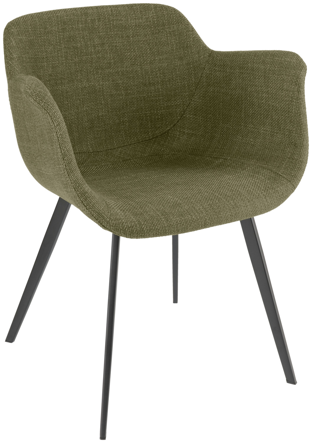 VEGA LUSINI Solutions GmbH Armchair Limea Armlehnstuhl Limea Armchair Limea; 64x58x76 cm (WxDxH); seat olive, base black; 2 piece / pack Armlehnstuhl Limea; 64x58x76 cm (BxTxH); Sitz oliv, Gestell schwarz; 2 Stück / Pack The modern armchair combines high seating comfort with a clear, contemporary design. The softly upholstered seat shell made of hard-wearing fabric offers pleasant support, while the powder-coated metal legs ensure stability and long-lasting quality in everyday catering use. Ideal for restaurants, bistros, cafés and hotel lounges: the chair is easy to clean, robust and retains its shape even with frequent use. Its ergonomic armrests increase comfort and create an inviting seating experience. * Hard-wearing fabric cover * Powder-coated metal legs * Ergonomic armrests * Easy to clean & durable A stylish armchair that ideally combines comfort and function in catering applications. Der moderne Armlehnstuhl kombiniert hohen Sitzkomfort mit einem klaren, zeitgemäßen Design. Die weich gepolsterte Sitzschale aus strapazierfähigem Stoff bietet angenehmen Halt, während die pulverbeschichteten Metallbeine für Stabilität und langlebige Qualität im Gastronomie-Alltag sorgen. Ideal für Restaurants, Bistros, Cafés und Hotellounges: Der Stuhl ist pflegeleicht, robust und bleibt auch bei häufiger Nutzung formstabil. Seine ergonomischen Armlehnen erhöhen den Komfort und schaffen ein einladendes Sitzgefühl. * Strapazierfähiger Stoffbezug * Pulverbeschichtete Metallbeine * Ergonomische Armlehnen * Pflegeleicht & langlebig Ein stilvoller Armlehnstuhl, der Komfort und Funktion im Gastro-Einsatz ideal verbindet.
