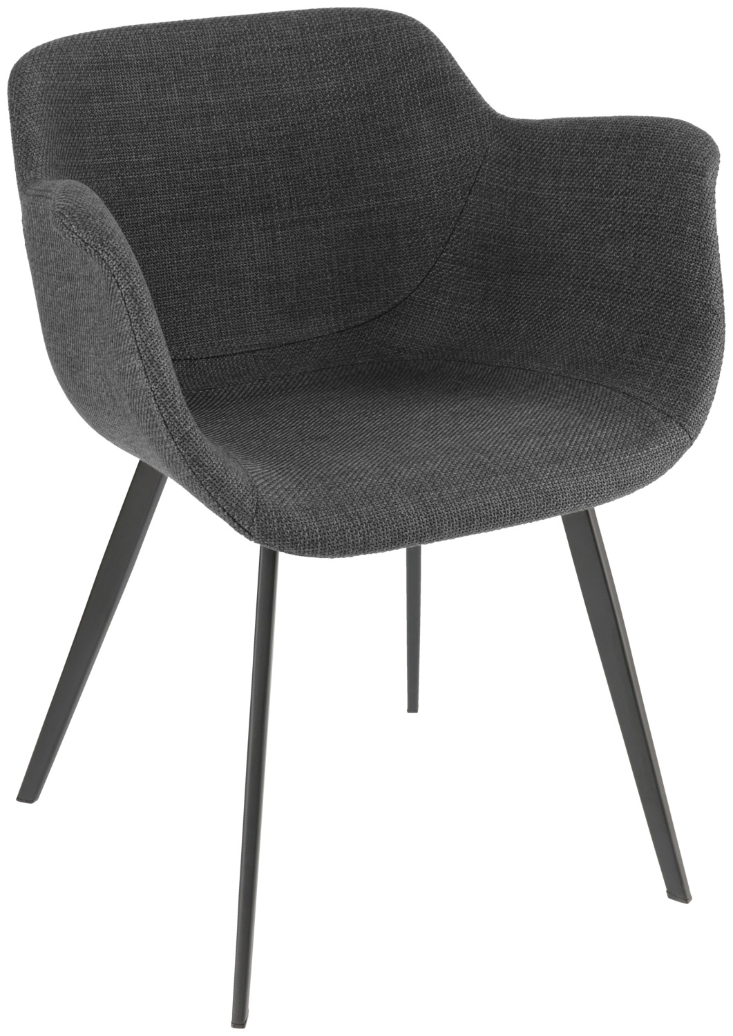 VEGA LUSINI Solutions GmbH Armchair Limea Armlehnstuhl Limea Armchair Limea; 64x58x76 cm (WxDxH); seat anthracite, base black; 2 piece / pack Armlehnstuhl Limea; 64x58x76 cm (BxTxH); Sitz anthrazit, Gestell schwarz; 2 Stück / Pack The modern armchair combines high seating comfort with a clear, contemporary design. The softly upholstered seat shell made of hard-wearing fabric offers pleasant support, while the powder-coated metal legs ensure stability and long-lasting quality in everyday catering use. Ideal for restaurants, bistros, cafés and hotel lounges: the chair is easy to clean, robust and retains its shape even with frequent use. Its ergonomic armrests increase comfort and create an inviting seating experience. * Hard-wearing fabric cover * Powder-coated metal legs * Ergonomic armrests * Easy to clean & durable A stylish armchair that ideally combines comfort and function in catering applications. Der moderne Armlehnstuhl kombiniert hohen Sitzkomfort mit einem klaren, zeitgemäßen Design. Die weich gepolsterte Sitzschale aus strapazierfähigem Stoff bietet angenehmen Halt, während die pulverbeschichteten Metallbeine für Stabilität und langlebige Qualität im Gastronomie-Alltag sorgen. Ideal für Restaurants, Bistros, Cafés und Hotellounges: Der Stuhl ist pflegeleicht, robust und bleibt auch bei häufiger Nutzung formstabil. Seine ergonomischen Armlehnen erhöhen den Komfort und schaffen ein einladendes Sitzgefühl. * Strapazierfähiger Stoffbezug * Pulverbeschichtete Metallbeine * Ergonomische Armlehnen * Pflegeleicht & langlebig Ein stilvoller Armlehnstuhl, der Komfort und Funktion im Gastro-Einsatz ideal verbindet.