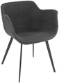 Scaun cu bratze VEGA Limea, Material Poliester Antracit, Cadru Metalic Vopsit in Praf, 64x58x76 cm, Suporta pana la 160 kg, pentru Restaurante si Cafenele