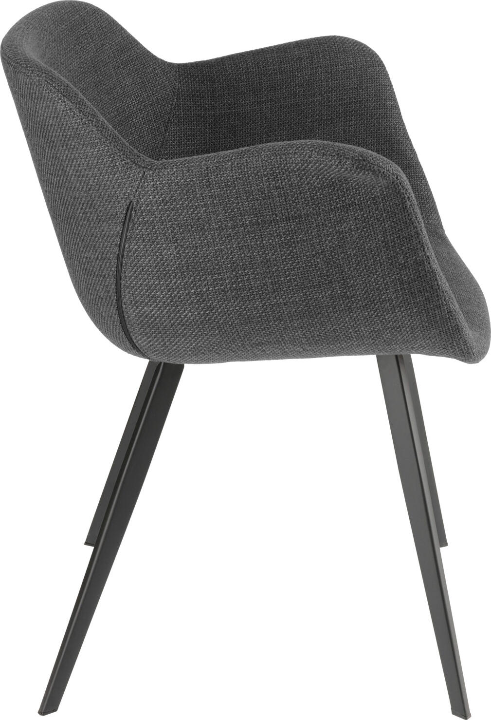 Scaun cu bratze VEGA Limea, Material Poliester Antracit, Cadru Metalic Vopsit in Praf, 64x58x76 cm, Suporta pana la 160 kg, pentru Restaurante si Cafenele
