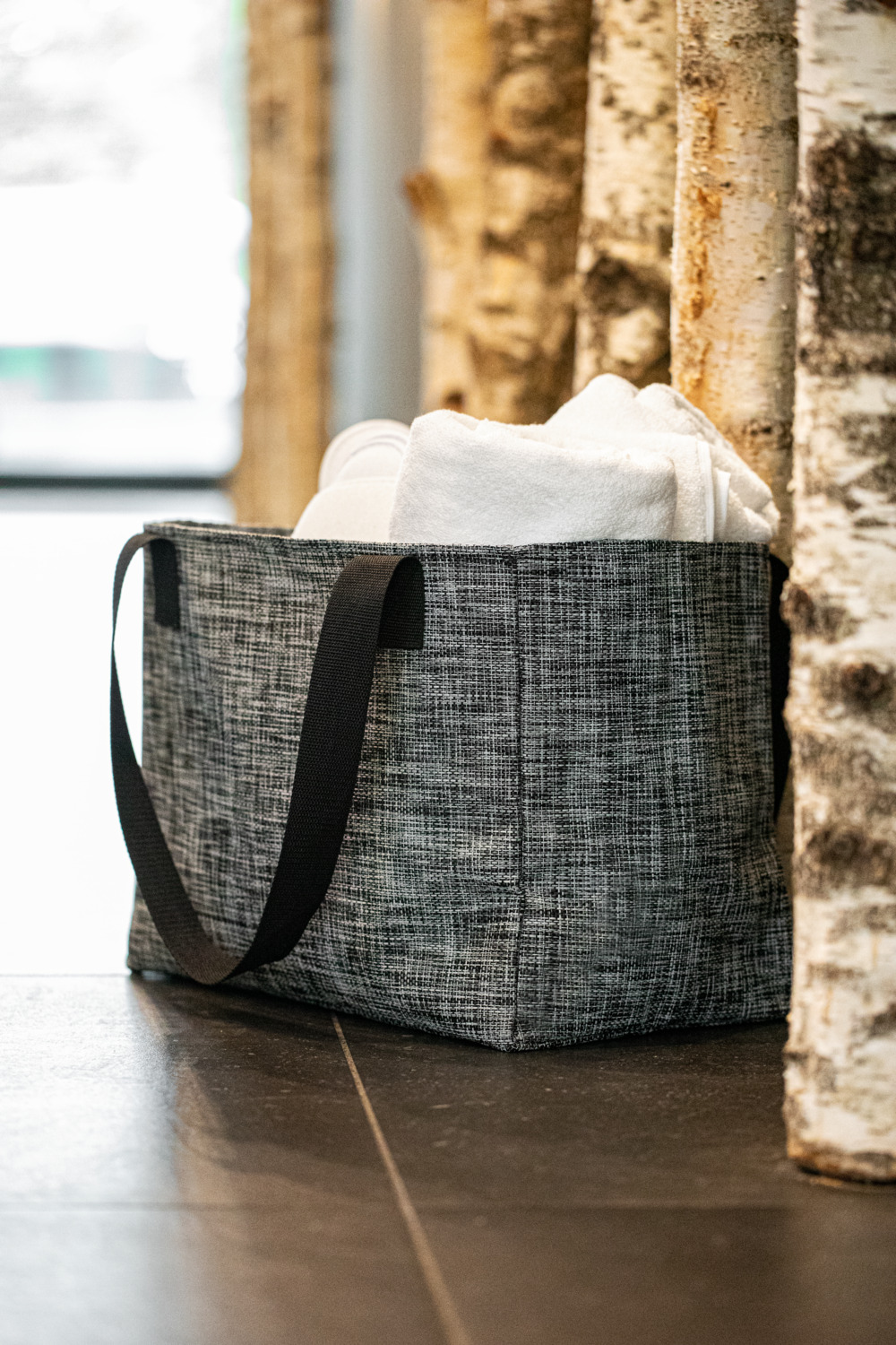 ERWIN M. Kecil Wellness and Spa Bag, Water-Repellent PVC and Polyester, 40x30x23 cm, Grey, with Inner Pocket