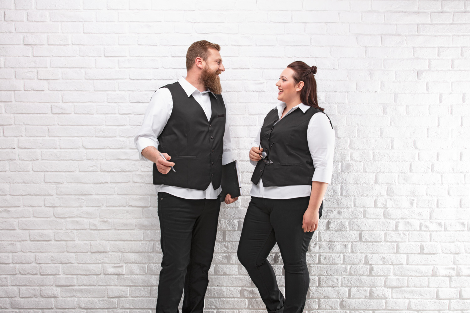 Jobeline Bistro Men's Service Waistcoat Vest, Black, 65% Polyester 35% Cotton, 5-Button Placket, Adjustable Back Strap, OEKO-TEX Standard 100
