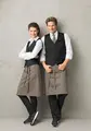 Jobeline Bistro Men's Service Waistcoat Vest, Black, 65% Polyester 35% Cotton, 5-Button Placket, Adjustable Back Strap, OEKO-TEX Standard 100