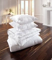 LUSINI Yukon Fibre Pillow, 65x65 cm, Super-Siliconised Hollow Polyester Filling, White Cotton Satin Cover, Adjustable Filling, Breathable