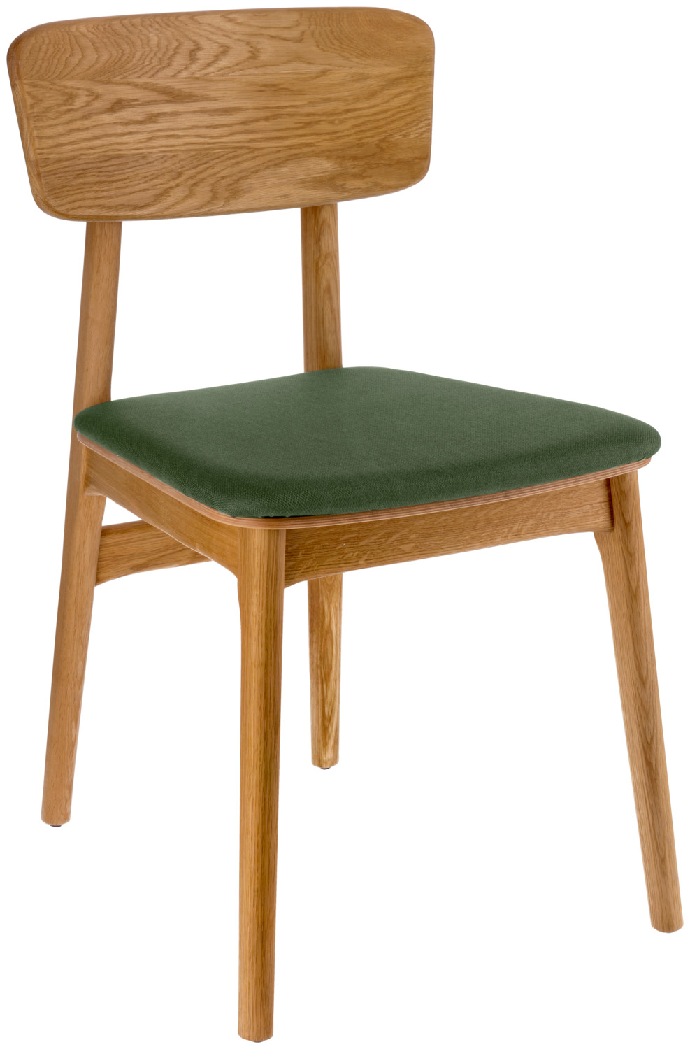 VEGA LUSINI Solutions GmbH Chair Yorin fabric Stuhl Yorin Stoff Chair Yorin fabric; 47x55x82 cm (WxDxH); seat green, base brown; 2 piece / pack Stuhl Yorin Stoff; 47x55x82 cm (BxTxH); Sitz grün, Gestell braun; 2 Stück / Pack High-quality oak chair with seat cushion and a visible filigree wooden top in Scandinavian design. The slightly bevelled backrest matches the seat perfectly. A particular advantage of the Yorin wooden chair is that the seat cushion can be easily replaced if necessary. This means that your chairs will always look neat and inviting, even under heavy use in the catering and hotel industry - without the need for time-consuming cleaning or expensive new purchases. Ideal for anyone who values hygiene, flexibility and a permanently clean ambience. Only suitable for indoor use. Supplied assembled. Hochwertiger Eichenholzstuhl mit Sitzpolster und einer sichtbaren filigranen Holzplatte im skandinavischen Design. Die leicht abgeschrägte Rückenlehne passt sich optisch perfekt zur Sitzfläche an. Ein besonderer Vorteil des Holzstuhls Yorin: Das Sitzpolster lässt sich bei Bedarf ganz einfach austauschen. So bleiben Ihre Stühle auch bei hoher Beanspruchung in Gastronomie und Hotellerie stets gepflegt und einladend – ganz ohne aufwändige Reinigung oder teure Neuanschaffung. Ideal für alle, die Wert auf Hygiene, Flexibilität und ein dauerhaft gepflegtes Ambiente legen. Nur für den Innenbereich geeignet. Lieferung erfolgt montiert. Der Holzstuhl ist FSC™-zertifiziert. LUSINI ist davon überzeugt, dass Wälder für unsere Zukunft unverzichtbar sind. Deshalb setzen wir uns für FSC™-zertifizierte Produkte ein (FSC™ N003150). So können wir Ihnen helfen, bessere Kaufentscheidungen zum Wohle unserer Wälder zu treffen. www.fsc.org