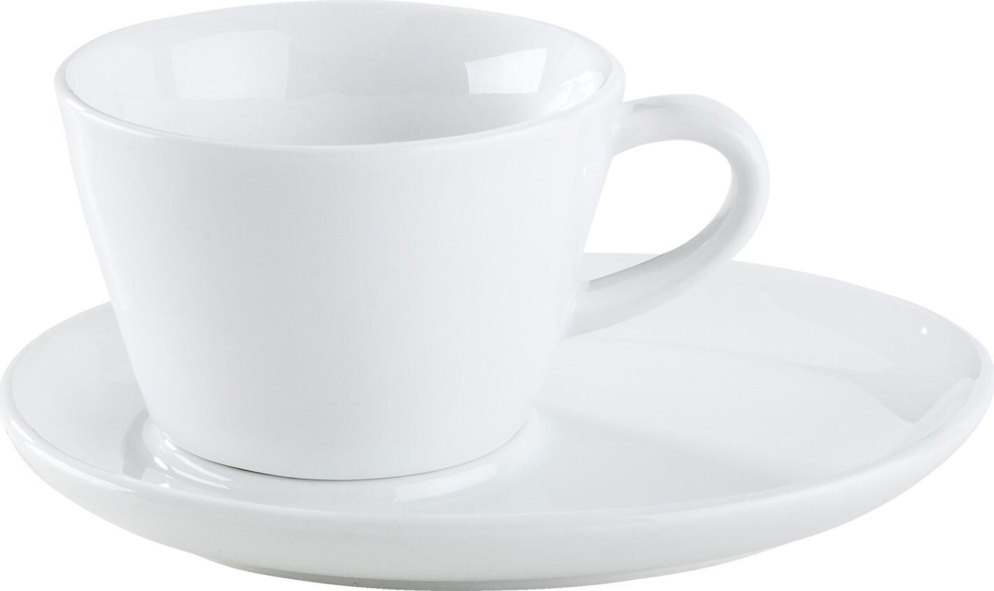 LUSINI Rio Espresso Saucer, White Porcelain, Asymmetrical Oval Shape, 11.3 x 9 x 1.6 cm, Stackable, Dishwasher and Microwave Safe