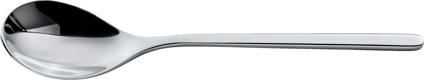 VEGA LUSINI Solutions GmbH Coffee spoon Toulon Kaffeelöffel Toulon Coffee spoon Toulon; 14.5 cm (L); silver; 12 piece / pack Kaffeelöffel Toulon; 14.5 cm (L); silber; 12 Stück / Pack Chrome-nickel stainless steel 18/10, rustproof. Modern coffee spoon with slim, fine handle. Mirror polished. Material thickness 7 mm (measured at the thickest point of the table fork). Dishwasher safe. Chrom-Nickel-Edelstahl 18/10, rostfrei. Moderner Kaffeelöffel mit schlankem, feinem Griff. Hochglanzpoliert. Gastronomiegerechte Materialstärke 7 mm (gemessen an der stärksten Stelle der Menügabel). Spülmaschinenfest.