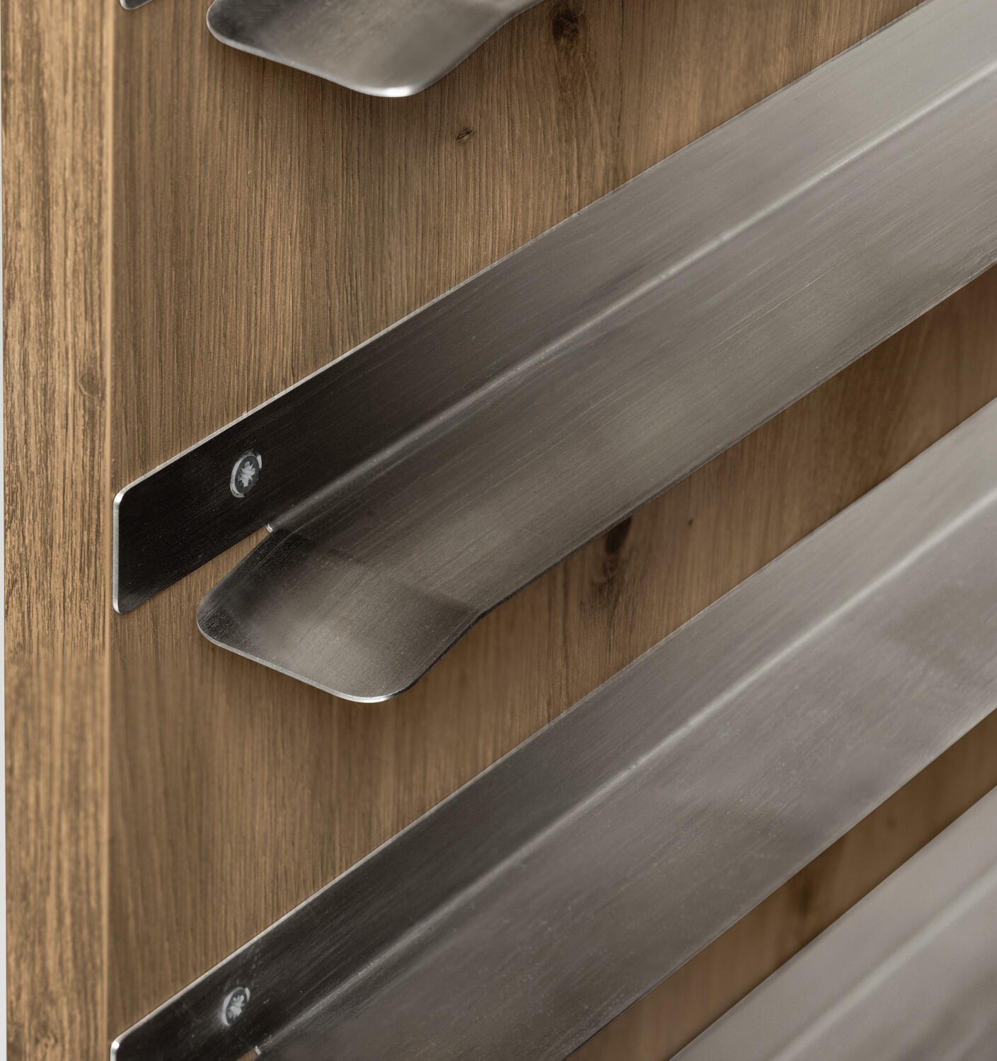 Carucioara pentru colectarea tavelilor VEGA LUSINI Baristo, 10 sine din otel inoxidabil, corp din panouri lemn, Culoare: Stejar Antic, 520x590x1661 mm