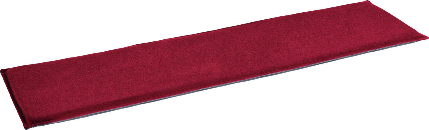 ERWIN M. LUSINI Solutions GmbH Bench pad Lia Bankauflage Lia Bench pad Lia; 38x160x3 cm (WxLxH); red Bankauflage Lia; 38x160x3 cm (BxLxH); rot 100% polyester. Volume weight foam 30 kg/m³. Fabric weight approx. 360 g/m². Rectangular bench cover in proven felt look. With zipper for easy covering and uncovering. Reversible look in anthracite. Suitable for indoor use. Robust, durable. 100 % Polyester. Raumgewicht Schaum 30 kg/m³. Stoffgewicht ca. 360 g/m². Rechteckige Bankauflage in bewährter Filzoptik. Mit Reißverschluss für einfaches Ab- und Beziehen. Wendeoptik in Anthrazit. Für den Innenbereich geeignet. Robust, langlebig.