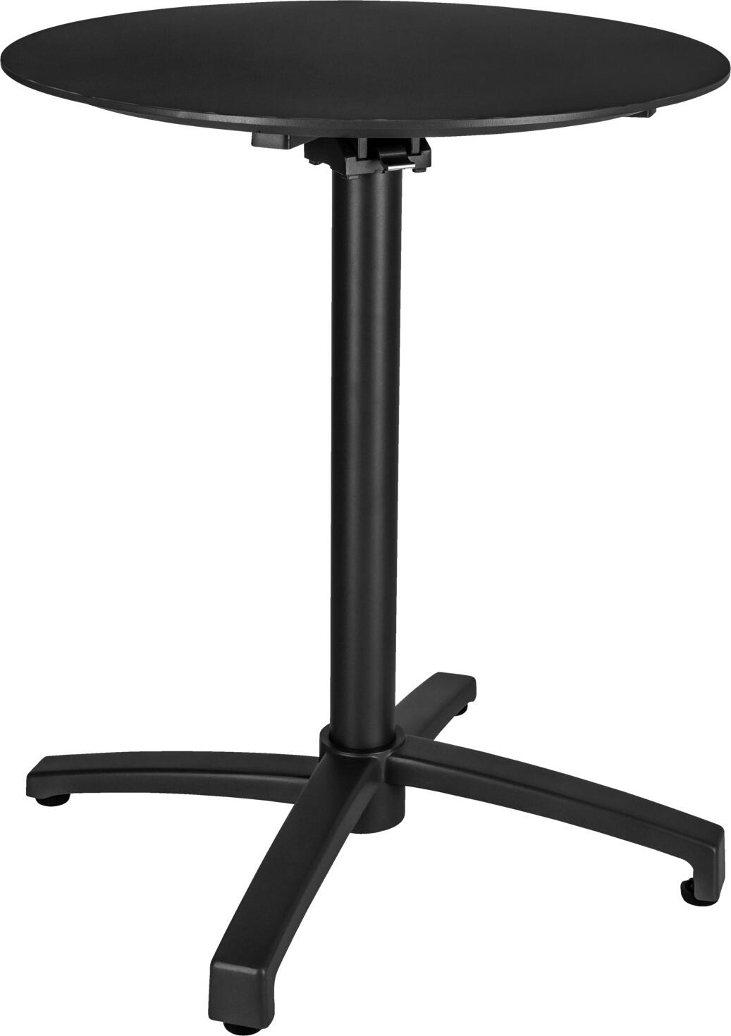 VEGA LUSINI Solutions GmbH Outdoor aluminum table Taipa round Outdoor-Aluminium-Tisch Taipa rund Outdoor aluminum table Taipa round; 60x72 cm (ØxH); Table top black, base black; round Outdoor-Aluminium-Tisch Taipa rund; 60x72 cm (ØxH); Platte schwarz, Gestell schwarz; rund High-quality aluminum table with powder coating for outdoor use, with folding top. The material is particularly robust, rust-proof and UV-resistant. Thanks to the powder coating, the surface not only impresses with its elegant appearance, but also with its increased scratch resistance and durability. Available in various colors and sizes. Hochwertiger Aluminium-Tisch mit Pulverbeschichtung für den Außenbereich, mit klappbarem Top. Das Material ist besonders robust, rostfrei und UV-beständig. Dank der Pulverbeschichtung überzeugt die Oberfläche nicht nur durch eine edle Optik, sondern auch durch erhöhte Kratzfestigkeit und Langlebigkeit. In verschiedenen Farben und Größen erhältlich.