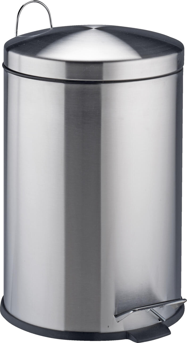 PULSIVA LUSINI Solutions GmbH Pedal bin Gotham Treteimer Gotham Pedal bin Gotham; 12 l, 25x40 cm (ØxH); silver Treteimer Gotham; 12 l, 25x40 cm (ØxH); silber Pedal bin made of 18/0 chrome stainless steel. Incl. inner bucket made of plastic. With practical foot pedal. Treteimer aus 18/0 Chrom-Edelstahl, rostfrei. Inkl. Innen-Eimer aus Kunststoff. Mit praktischem Fußpedal. Passende Müllbeutel (30002369) gleich mitbestellen.