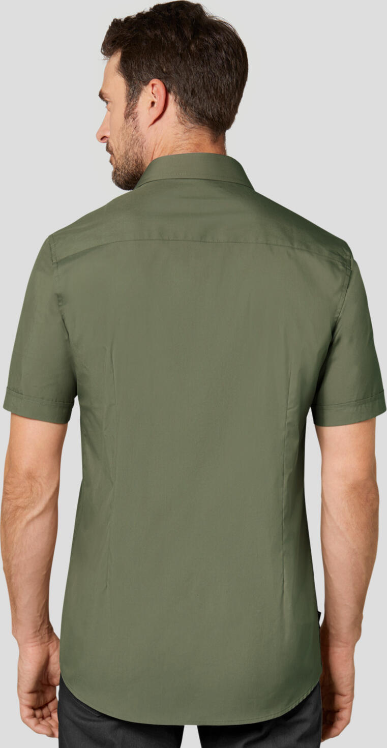 Jobeline Kim Men's Half Sleeve Shirt, 65% Cotton 35% Polyester, Kent Collar, Breast Pocket, Easy-Care Easy-Iron Slightly Fitted Cut