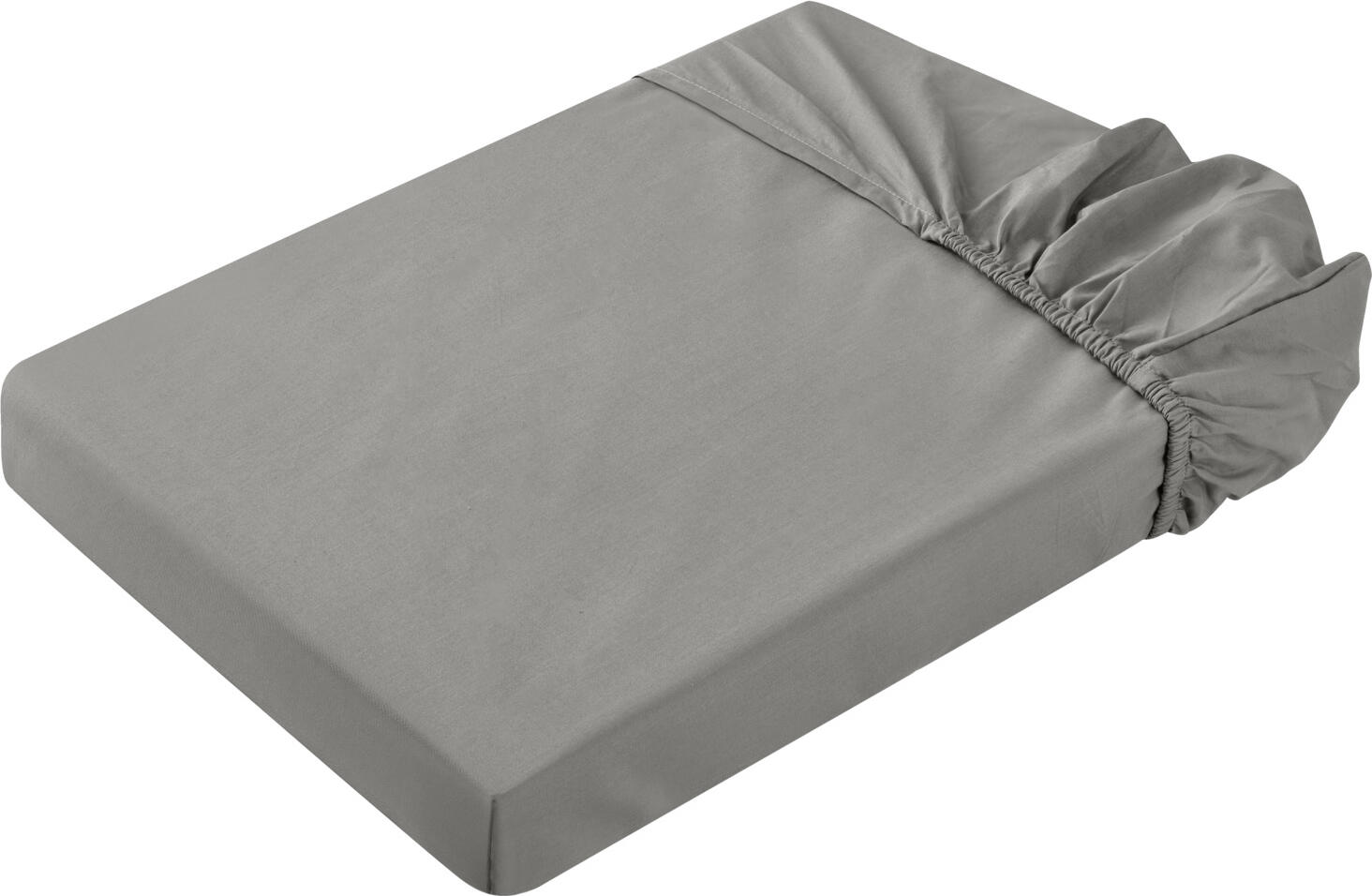 ERWIN M. LUSINI Solutions GmbH Fitted sheet Siena elastic corners Spannbettlaken Siena mit Eckgummis Fitted sheet Siena elastic corners; 140x200 cm (WxL); grey Spannbettlaken Siena mit Eckgummis; 140x200 cm (BxL); grau 80% cotton, 20% polyester. Weight approx. 120 g/m². Fitted sheet in attractive colors made of easy-care cotton-polyester blended fabric. Fitted sheet is not wrinkle-resistant and must be ironed by hand for a wrinkle-free fit. Weave type: Percale 80 % Baumwolle, 20 % Polyester. Gewicht ca. 120 g/m². Spannbetttuch in attraktiven Farben aus pflegeleichtem Baumwoll-Polyester-Mischgewebe. Spannbettlaken ist nicht mangelfest und muss für faltenfreien Sitz per Hand gebügelt werden. Webart: Perkal