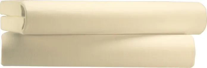 PULSIVA Savannah Fitted Sheet, 90-100x200 cm, Color: Cream, Interlock Double Jersey Cotton Polyester Blend, 27 cm Pocket Depth, i 30022539