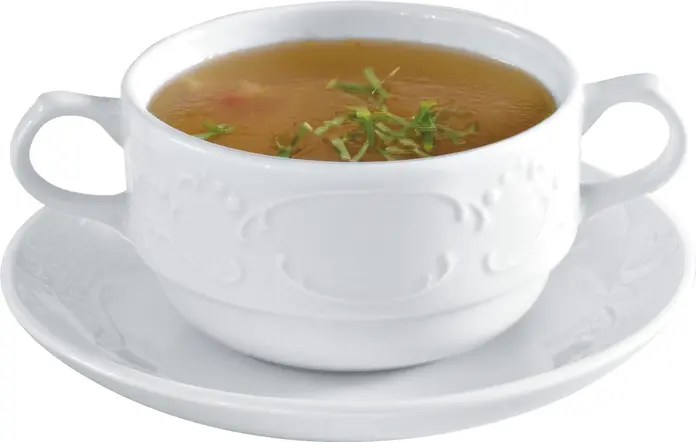 Pulsiva Sinfonie Soup Saucer, White Porcelain, Round 16 cm Diameter, Elegant Relief Pattern, Dishwasher and Microwave Safe, Robust and Stackable