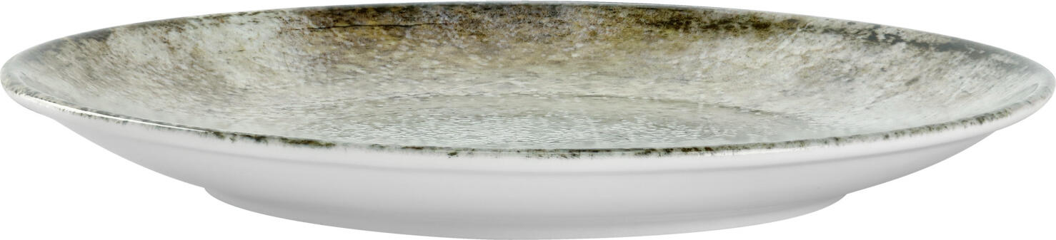 VEGA Gironia Flat Plate, 20.5 cm Round Porcelain Dinnerware, Taupe Digital Print, Dishwasher and Microwave Safe