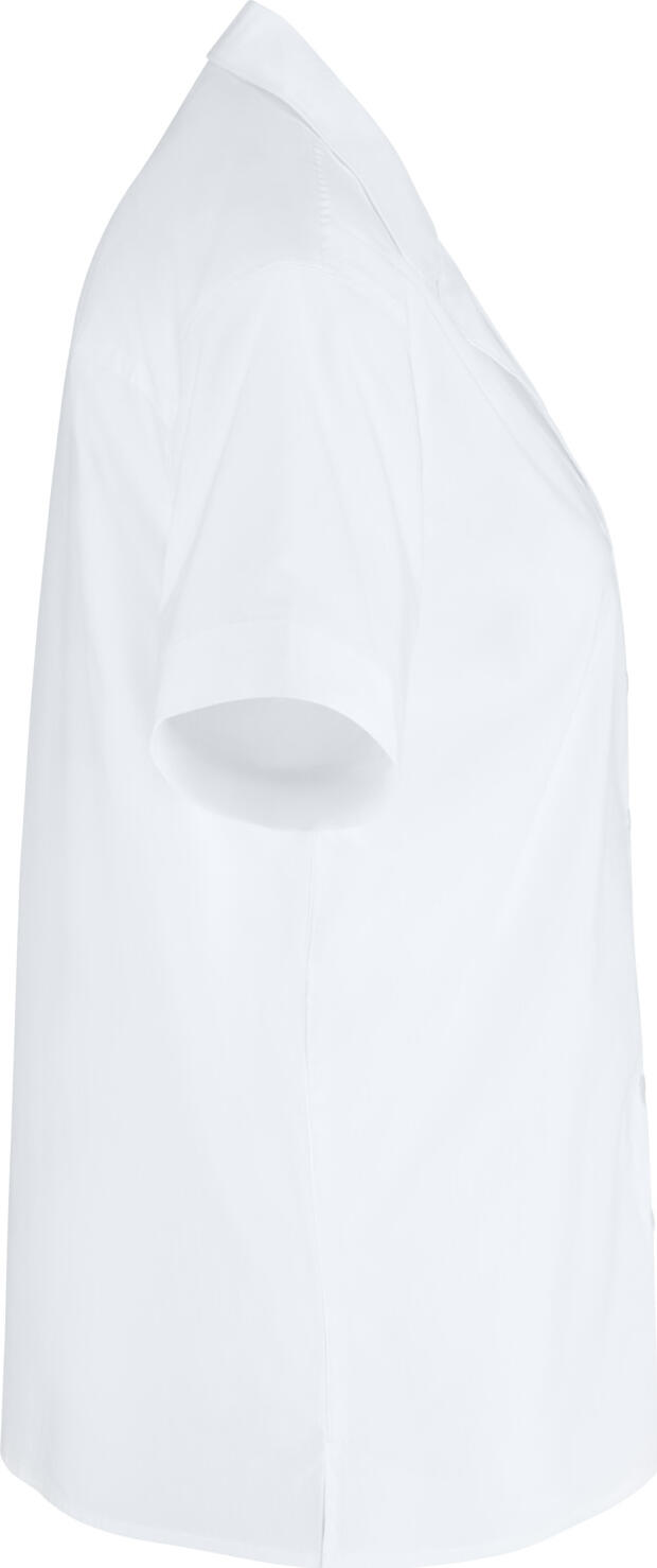 Jobeline Magnum Women's Short-Sleeved Blouse, Comfort Fit, Cotton-Polyester Blend, Patch Breast Pocket, OEKO-TEX Standard 100, White