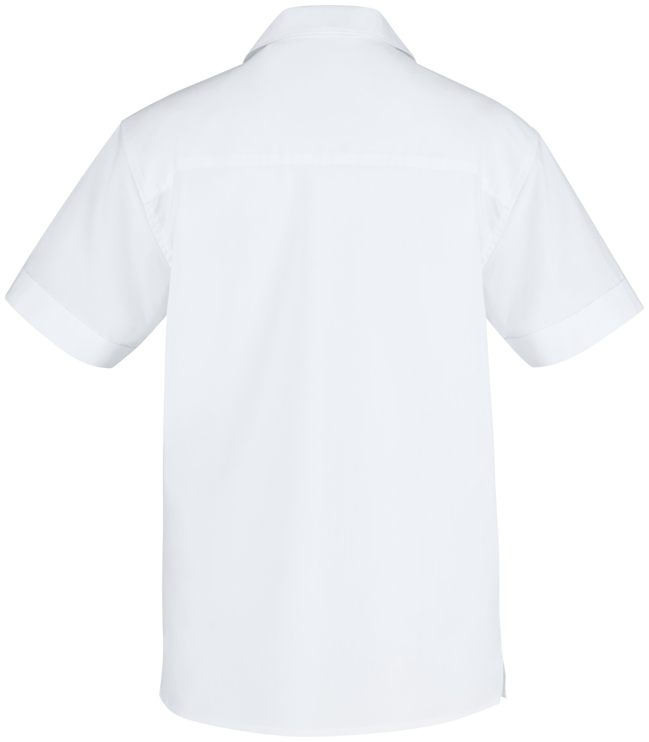 Jobeline Magnum Women's Short-Sleeved Blouse, Comfort Fit, Cotton-Polyester Blend, Patch Breast Pocket, OEKO-TEX Standard 100, White