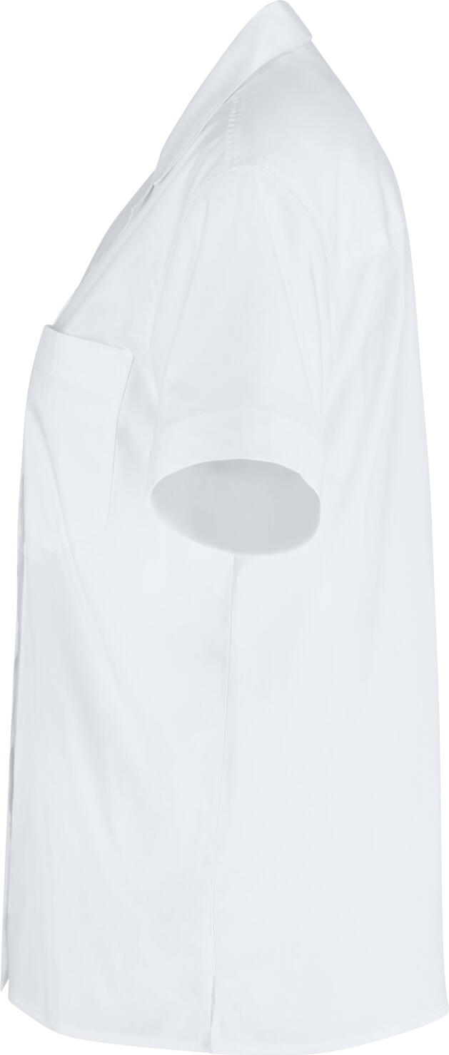 Jobeline Magnum Women's Short-Sleeved Blouse, Comfort Fit, Cotton-Polyester Blend, Patch Breast Pocket, OEKO-TEX Standard 100, White