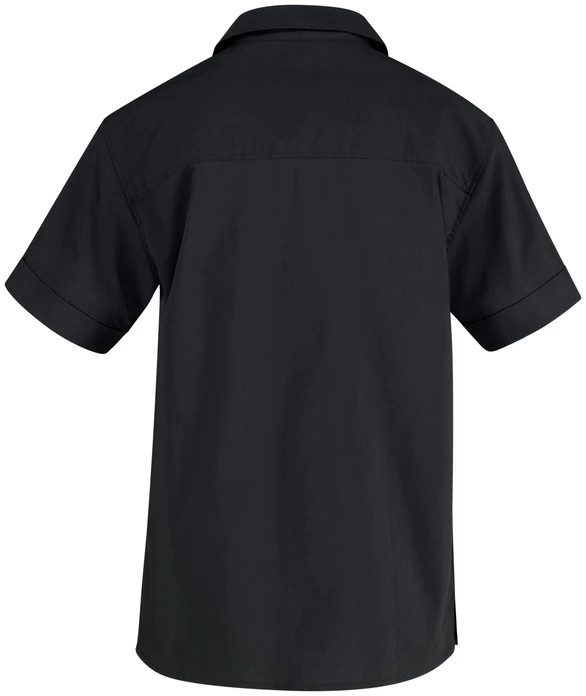 Bluza Jobeline Magnum pentru femei cu maneca scurta, amestec bumbac-poliester, croiala confortabila, guler cu revere, buzunar piept, imbitat catering