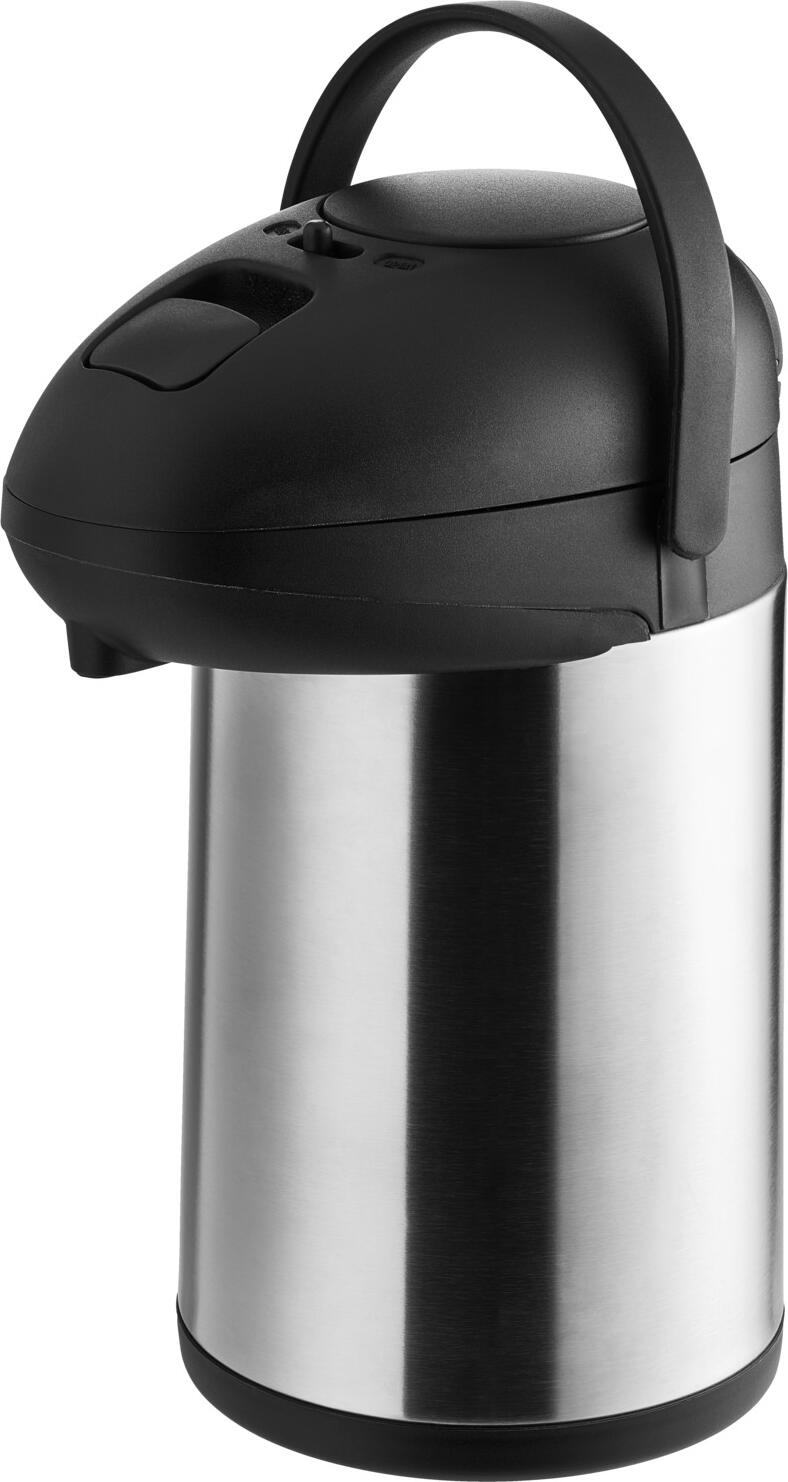 VEGA LUSINI Solutions GmbH Pump-isolation can Lomé mit Pump Isolierkanne Lomé mit Pump Pump-isolation can Lomé mit Pump; 3 l, 17x34 cm (ØxH); silver Isolierkanne Lomé mit Pump; 3 l, 17x34 cm (ØxH); silber Double-walled pump insulated jug made of chrome stainless steel 18/0. Within six hours can maintain a temperature of 60-70 degrees. In addition, the pump mechanism includes a rotating foot ring and a locking function. Food safe. Not dishwasher safe, please rinse with clean water only. Doppelwandige Pump-Isolierkanne aus Chrom-Edelstahl 18/0. Innerhalb sechs Stunden kann eine Temperatur von 60 bis 70 Grad gehalten werden. Zudem enthält der Pumpmechanismus einen drehbaren Fußring und eine Sperrfunktion. Lebensmittelecht. Nicht spülmaschinenfest, bitte nur mit klarem Wasser ausspülen.