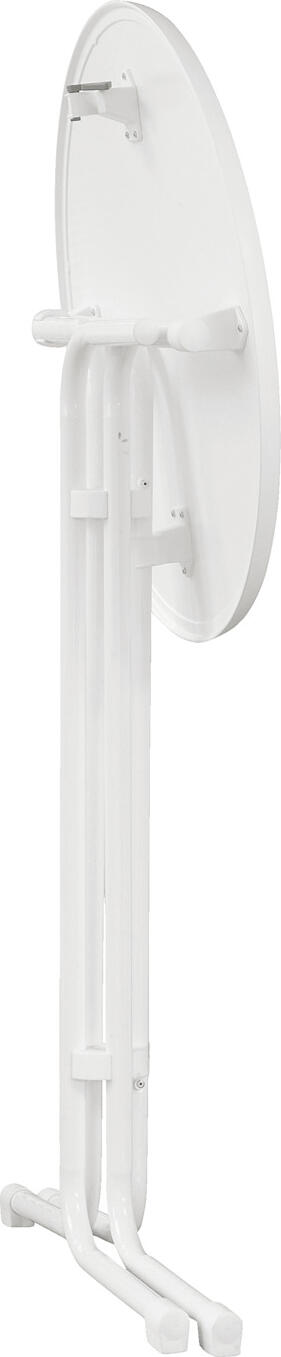 Masa Bar Rotunda PULSIVA LUSINI Circle, Albă, Masa de Exterior Pliabila, Cadru Otel Tubular, Blat Plastic, Diametru 80cm x Inaltime 110cm, Rezistenta la Intemperii