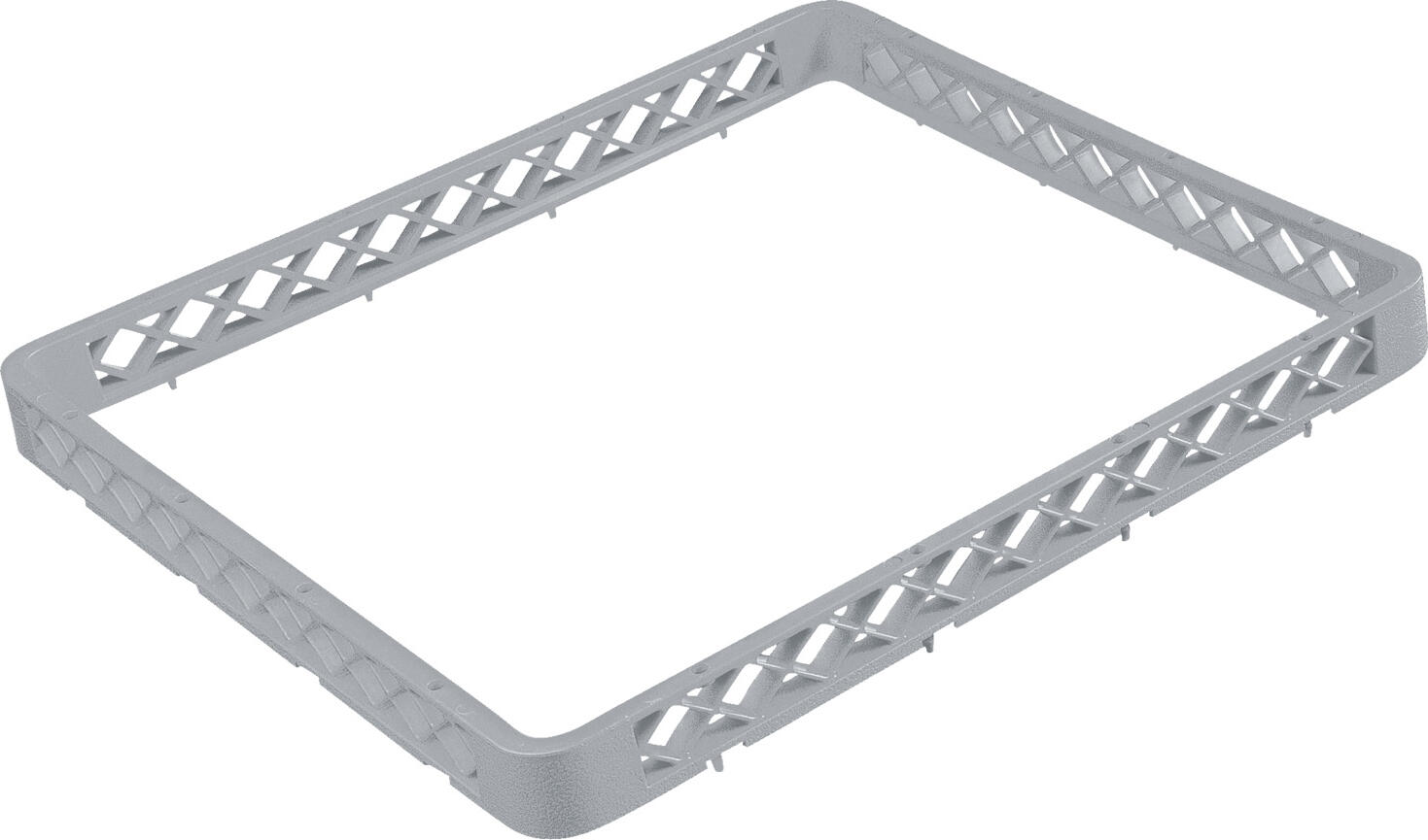Pulsiva Dishwasher Basket Attachment 20070523, Plastic, Grey, 50x50x4.5 cm, Reinforced Base for Heavy Weights, Stacking Lugs, Commercial Dishwashers
