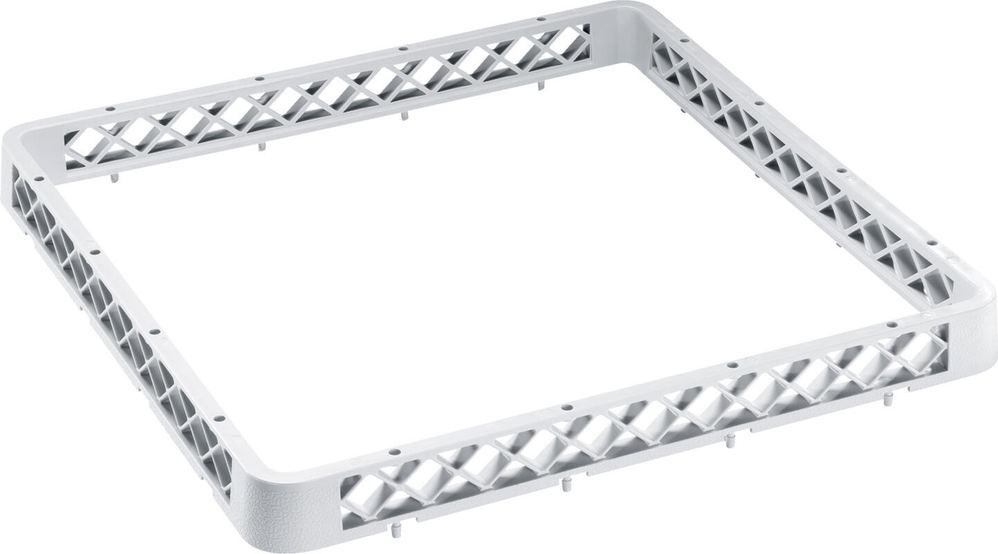 Pulsiva Dishwasher Basket Attachment 20070523, Plastic, Grey, 50x50x4.5 cm, Reinforced Base for Heavy Weights, Stacking Lugs, Commercial Dishwashers