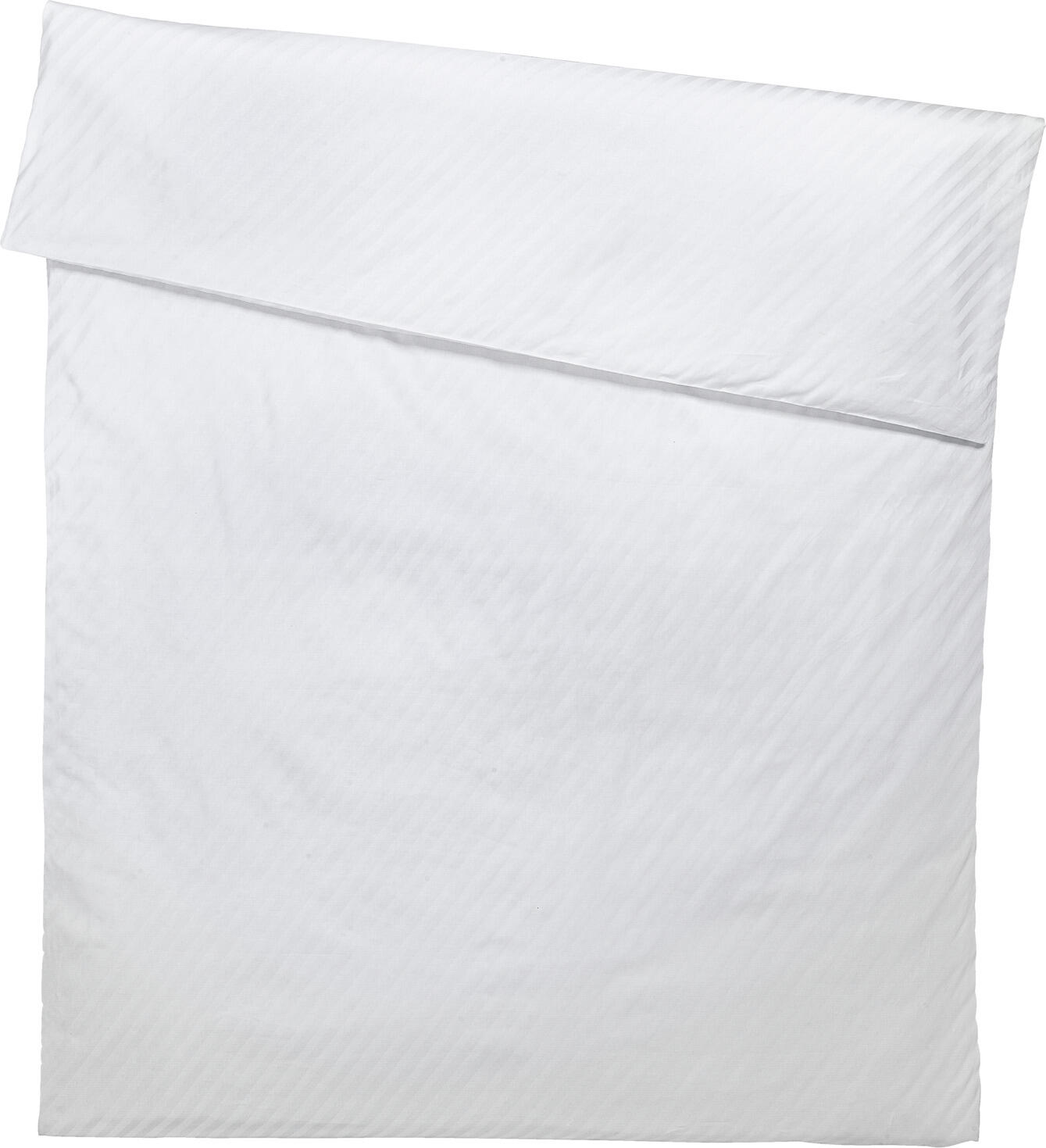 ERWIN M. LUSINI Solutions GmbH Duvet cover Rimini Bettbezug Rimini Duvet cover Rimini; 155x220 cm (WxL); white Bettbezug Rimini; 155x220 cm (BxL); weiß 100% cotton. Weight approx. 150 g/m². First class duvet cover with diagonal stripes and hotel closure. Colorfast (pre-treated with optical brighteners). Combed, mercerized. The bed linen reaches the specified size after washing three times. Thread Count (TC) -thread density: 220 threads per inch. Weave: Damask 100 % Baumwolle. Gewicht ca. 150 g/m². Erstklassiger Bettbezug mit diagonalen Streifen und Hotelverschluss. Farbbeständig (mit optischen Aufhellern vorbehandelt). Gekämmt, mercerisiert. Die Bettwäsche erreicht nach dreimaligem Waschen die angegebene Größe. Thread Count (TC) -Fadendichte: 220 Fäden je Inch Webart: Damast