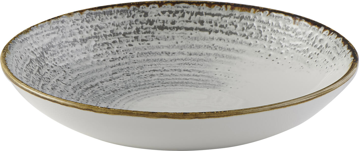 Churchill Churchill China (UK) ltd. Deep plate Studio Prints Accents Jasper Grey  Coupe Teller tief Studio Prints Accents Jasper Grey  Coupe Deep plate Studio Prints Accents Jasper Grey  Coupe; 400 ml, 24.8 cm (Ø); grey/brown; round; 12 piece / pack Teller tief Studio Prints Accents Jasper Grey  Coupe; 400 ml, 24.8 cm (Ø); grau/braun; rund; 12 Stück / Pack The Homespun collection offers a blend of modern sophistication and nostalgia. The design features a concentric pattern inspired by hand-thrown pottery. Der tiefe Coupe Teller für die Gastronomie Studio Prints „Accents Jasper Grey“ von Churchill ist perfekt für Suppen, Pasta und Bowlgerichte. Als Studio Prints Jasper Grey Teller tief Coupe kombiniert er Funktionalität mit moderner Optik. Ein tiefer Gastronomie Teller, der für den intensiven Einsatz entwickelt wurde.