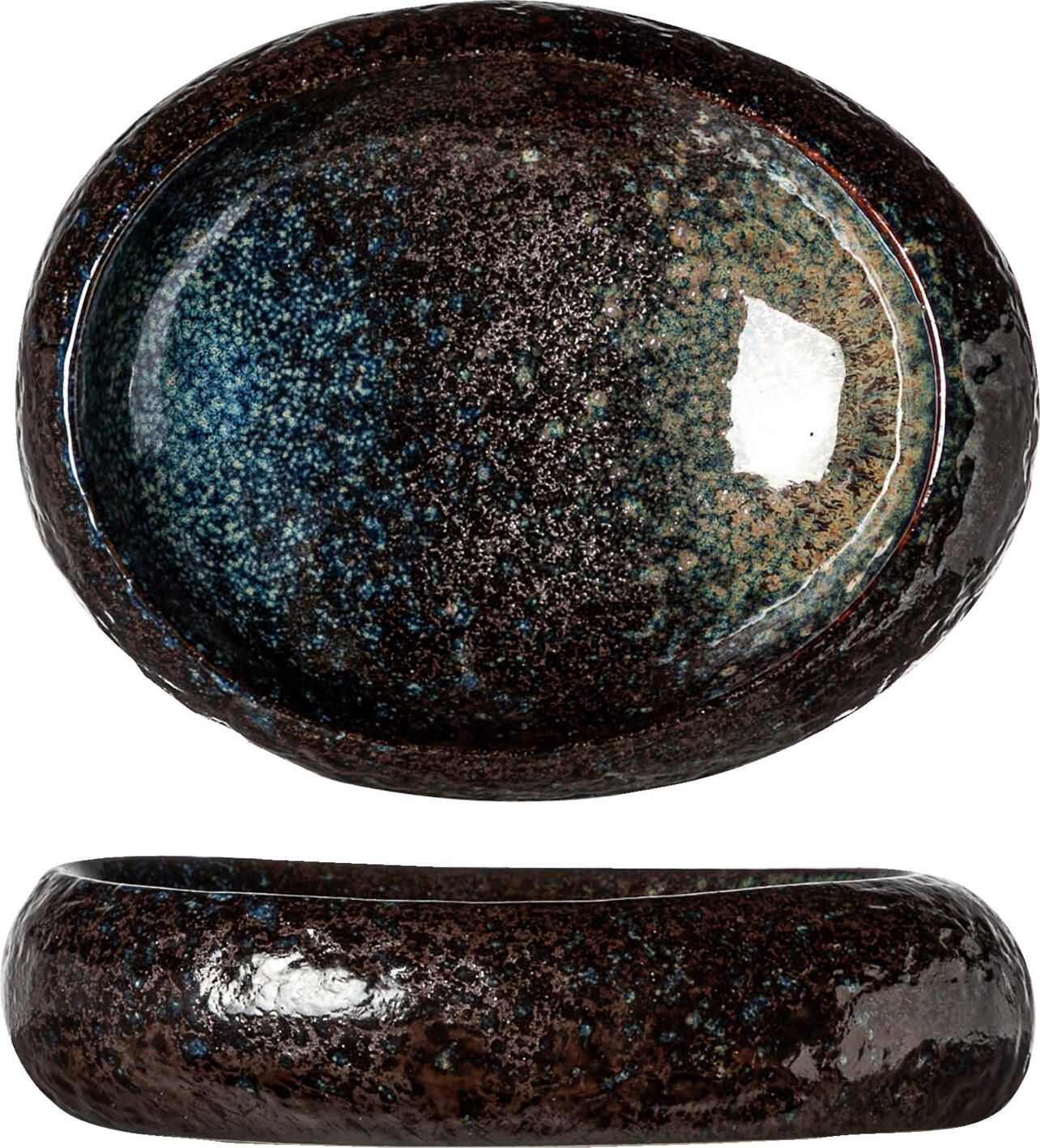 Cosy & Trendy Billiet-Vanlaere NV Bowl Black yoru oval Schale Black yoru oval Bowl Black yoru oval; 210 ml, 19x15 cm (LxW); black/blue; 12 piece / pack Schale Black yoru oval; 210 ml, 19x15 cm (LxB); schwarz/blau; 12 Stück / Pack Colorful series of stoneware from the brand Cosy & Trendy. Dishwasher safe and microwaveable. Farbige Schale aus Steinzeug. Spülmaschinenfest und mikrowellengeeignet.