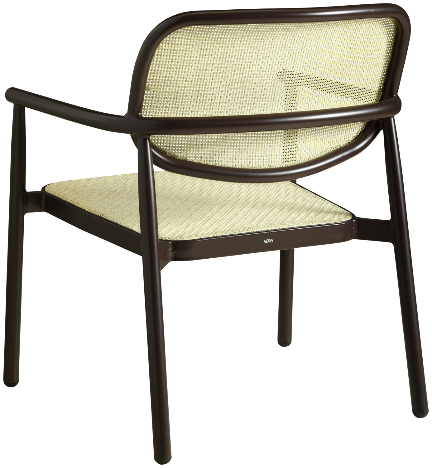 Scaun exterior lounge VEGA Candia, cadru aluminiu vopsit electrostatic, scaun polyrattan imitare ratan, rezistent la intemperii, stivuibil, 80x67x68 cm