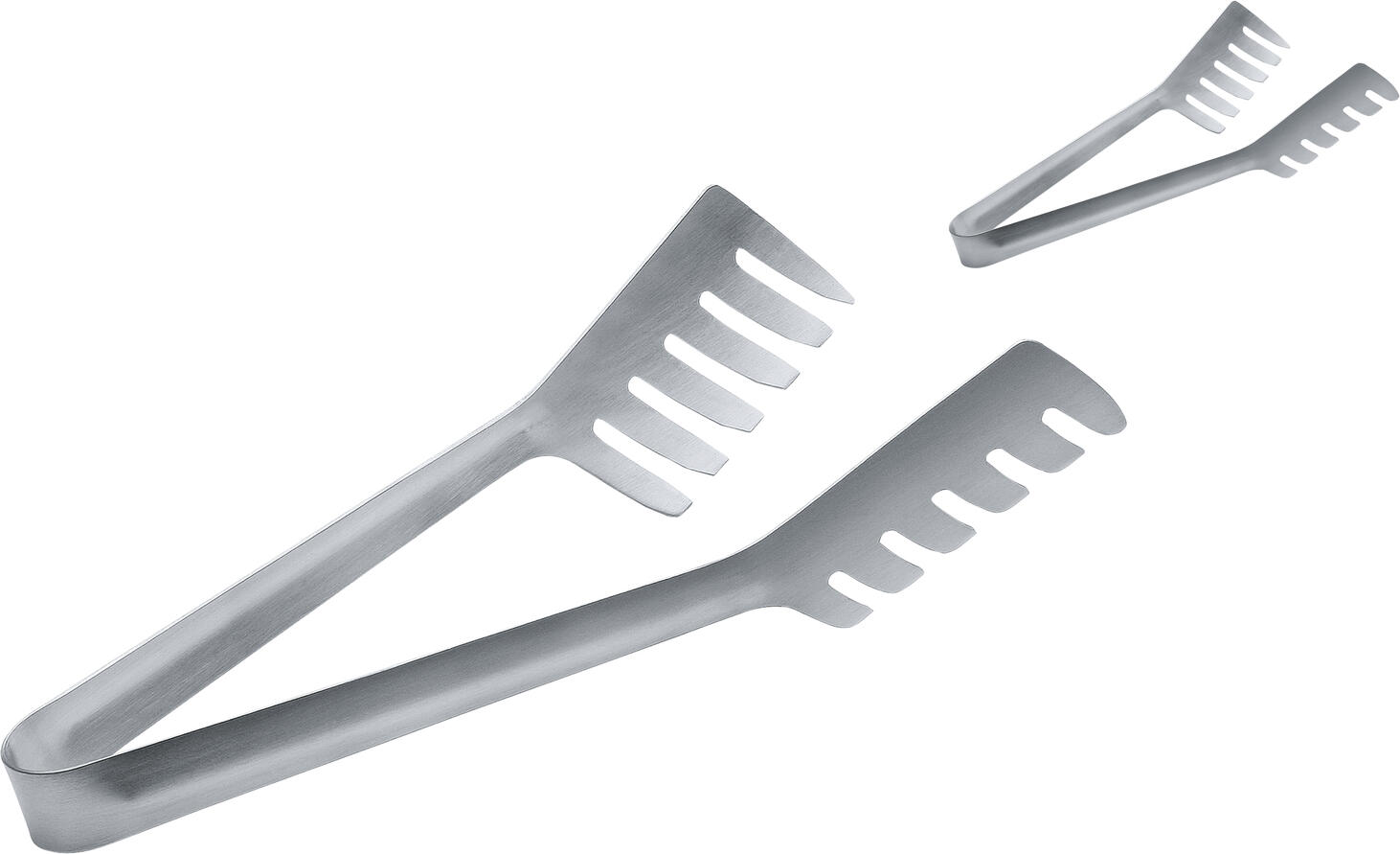 PULSIVA Spaghetti Tongs, Chrome Stainless Steel 18/0, Mirror Polished, Rustproof, Dishwasher Safe, 19 x 4 cm, Silver
