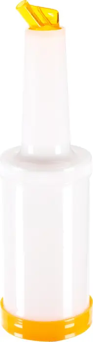 Pulsiva Lusini Dosing Bottle Party, White/Yellow, 850 ml Polypropylene Dispenser, 9 x 33 cm, Dishwasher Safe, Professional Kitchen Squeeze Bottle