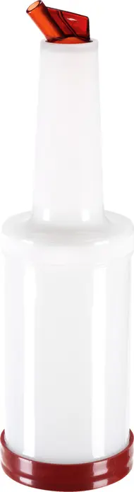 Pulsiva Lusini Dosing Bottle Party, White/Brown, 850 ml Polypropylene Dispenser, 9 x 33 cm, Dishwasher Safe, Professional Kitchen Squeeze Bottle