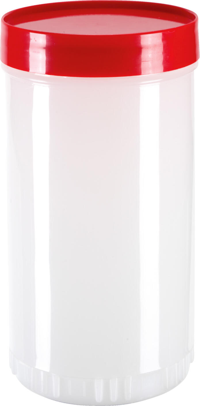 Sticla de dozare Pulsiva Lusini Party, Alb/Rosu, 850 ml din Polipropilena, 9 x 33 cm, Compatibila cu masina de spalat vase, Recipient profesional de bucatarie