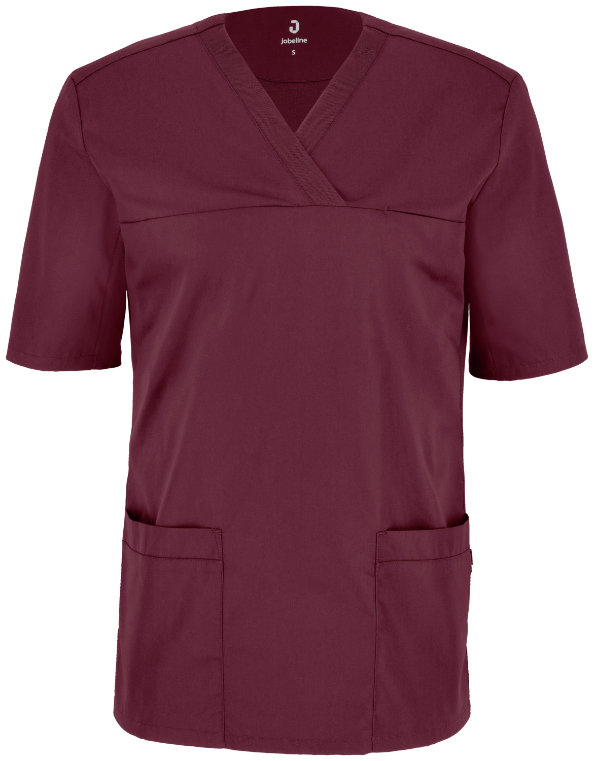 JOBELINE LUSINI Solutions GmbH Men's pull-on tunic Calva short-sleeved Herren Schlupfkasack Calva Kurzarm Men's pull-on tunic Calva short-sleeved; Size S; dark-red Herren Schlupfkasack Calva Kurzarm; Kleidergröße S; dunkelrot 65% polyester, 35% cotton. 200 g/m². 60°C wash. Classic men's slip-on tunic made from an extra-light and breathable fabric. With a V-neckline, inset seam pocket on the chest and two large patch pockets above the hem. The entire back and the lower part of the sleeves are made of a breathable and elastic piqué material, which not only ensures an extremely comfortable fit, but also a particularly high level of breathability. With side slits for optimum freedom of movement. Back length: 75 cm for size 50. 65 % Polyester, 35 % Baumwolle. 150 g/m². 60°-Wäsche. Klassischer Herrenschlupfkasack aus einem extraleichten und atmungsaktiven Gewebe. Mit V-Ausschnitt, eingelassener Nahttasche auf der Brust, sowie zwei großen aufgesetzten Taschen über dem Saum. Die gesamte Rückenpartie, als auch der untere Teil der Ärmel bestehen aus einem atmungsaktiven und elastischem Piqué Material, was nicht nur für eine äußerst bequeme Passform, sondern auch eine besonders hohe Atmungsaktivität sorgt. Mit seitlichen Schlitzen für eine optimale Bewegungsfreiheit. Rückenlänge: 75 cm in Gr. M