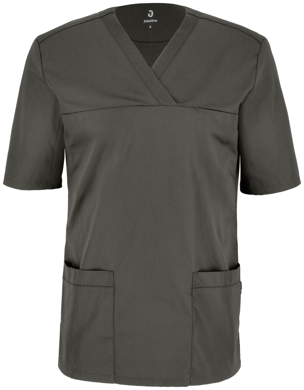 JOBELINE LUSINI Solutions GmbH Men's pull-on tunic Calva short-sleeved Herren Schlupfkasack Calva Kurzarm Men's pull-on tunic Calva short-sleeved; Size 3XL; gray-brown Herren Schlupfkasack Calva Kurzarm; Kleidergröße 3XL; graubraun 65% polyester, 35% cotton. 200 g/m². 60°C wash. Classic men's slip-on tunic made from an extra-light and breathable fabric. With a V-neckline, inset seam pocket on the chest and two large patch pockets above the hem. The entire back and the lower part of the sleeves are made of a breathable and elastic piqué material, which not only ensures an extremely comfortable fit, but also a particularly high level of breathability. With side slits for optimum freedom of movement. Back length: 75 cm for size 50. 65 % Polyester, 35 % Baumwolle. 150 g/m². 60°-Wäsche. Klassischer Herrenschlupfkasack aus einem extraleichten und atmungsaktiven Gewebe. Mit V-Ausschnitt, eingelassener Nahttasche auf der Brust, sowie zwei großen aufgesetzten Taschen über dem Saum. Die gesamte Rückenpartie, als auch der untere Teil der Ärmel bestehen aus einem atmungsaktiven und elastischem Piqué Material, was nicht nur für eine äußerst bequeme Passform, sondern auch eine besonders hohe Atmungsaktivität sorgt. Mit seitlichen Schlitzen für eine optimale Bewegungsfreiheit. Rückenlänge: 75 cm in Gr. M
