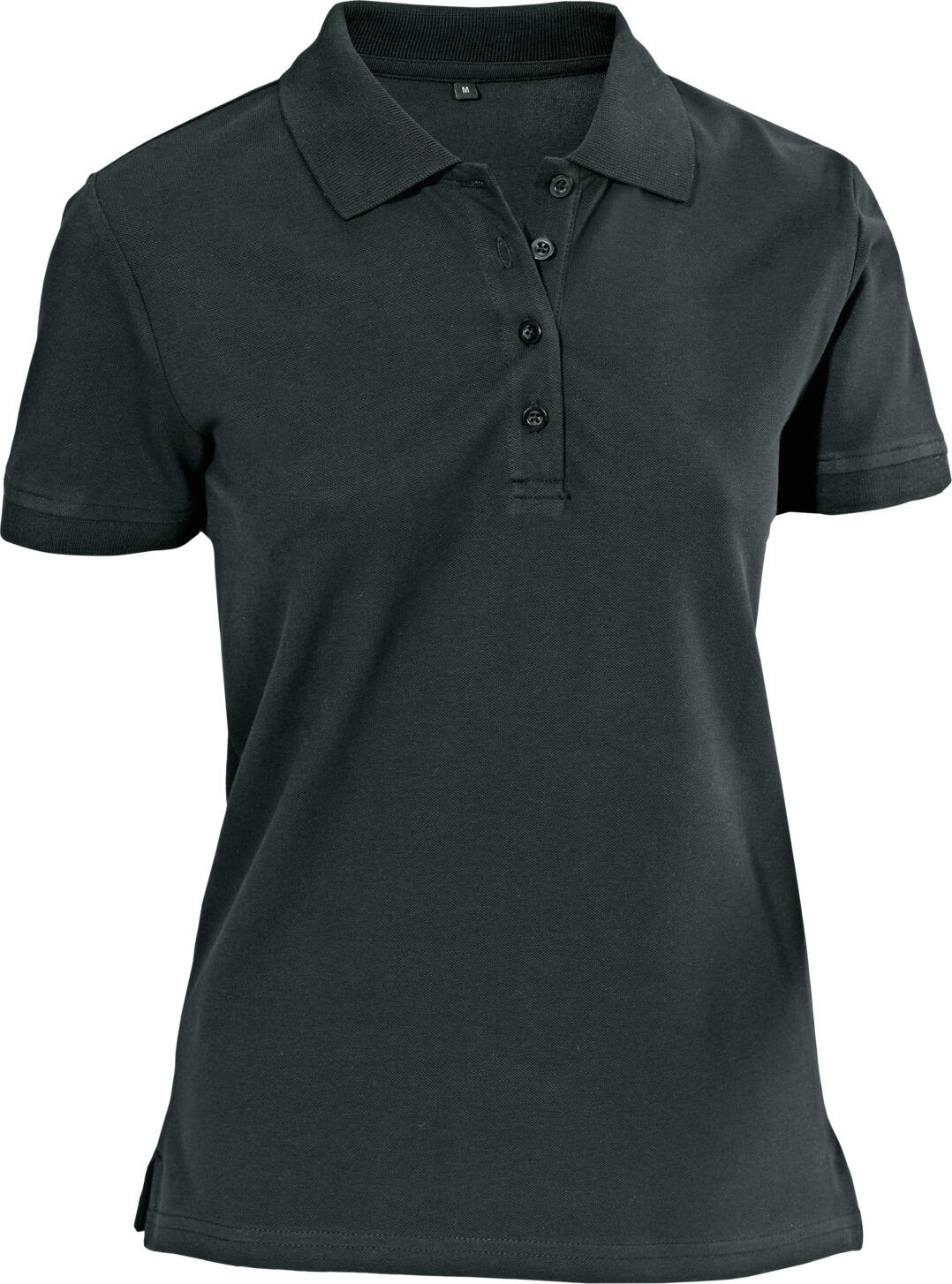 JOBELINE LUSINI Solutions GmbH Women's polo shirt Cato short sleeve Damen Poloshirt Cato Kurzarm Women's polo shirt Cato short sleeve; Size S; black Damen Poloshirt Cato Kurzarm; Kleidergröße S; schwarz 95 % cotton, 5 % elastane. 40°C wash. Classic short-sleeved polo piqué shirt for women in easy-care, crease-resistant cotton-elastane fabric. Flat knit cuffs on the sleeves and collar, as well as a four-button placket. With short side slits. Also available with three-quarter length sleeves. Slightly tailored cut. Back length: 66 cm for size S. 95 % Baumwolle, 5 % Elasthan. 40°-Wäsche. Klassisches kurzärmliges Polo-Piqué-Shirt für Damen in pflegeleichter, knitterfreier Baumwoll-Elasthan-Qualität. Flachstrickbündchen an Ärmel und Kragen, sowie Vierknopfleiste. Mit kurzen seitlichen Schlitzen. Auch mit Dreiviertelarmlänge erhältlich. Leicht tailliert geschnitten. Rückenlänge: 66 cm bei Gr. S