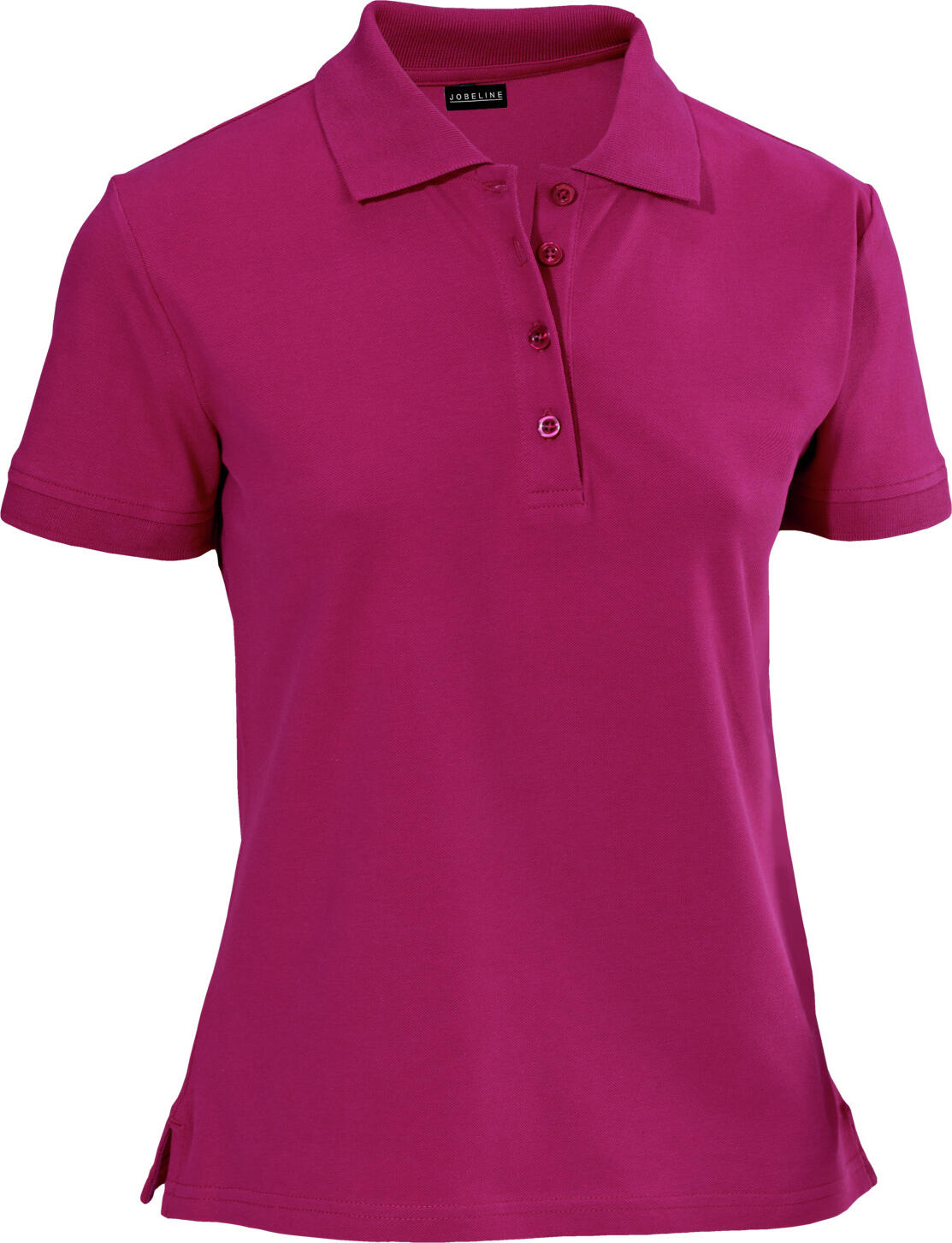 JOBELINE LUSINI Solutions GmbH Women's polo shirt Cato short sleeve Damen Poloshirt Cato Kurzarm Women's polo shirt Cato short sleeve; Size 2XL; blackberry Damen Poloshirt Cato Kurzarm; Kleidergröße 2XL; brombeer 95 % cotton, 5 % elastane. 40°C wash. Classic short-sleeved polo piqué shirt for women in easy-care, crease-resistant cotton-elastane fabric. Flat knit cuffs on the sleeves and collar, as well as a four-button placket. With short side slits. Also available with three-quarter length sleeves. Slightly tailored cut. Back length: 66 cm for size S. 95 % Baumwolle, 5 % Elasthan. 40°-Wäsche. Klassisches kurzärmliges Polo-Piqué-Shirt für Damen in pflegeleichter, knitterfreier Baumwoll-Elasthan-Qualität. Flachstrickbündchen an Ärmel und Kragen, sowie Vierknopfleiste. Mit kurzen seitlichen Schlitzen. Auch mit Dreiviertelarmlänge erhältlich. Leicht tailliert geschnitten. Rückenlänge: 66 cm bei Gr. S