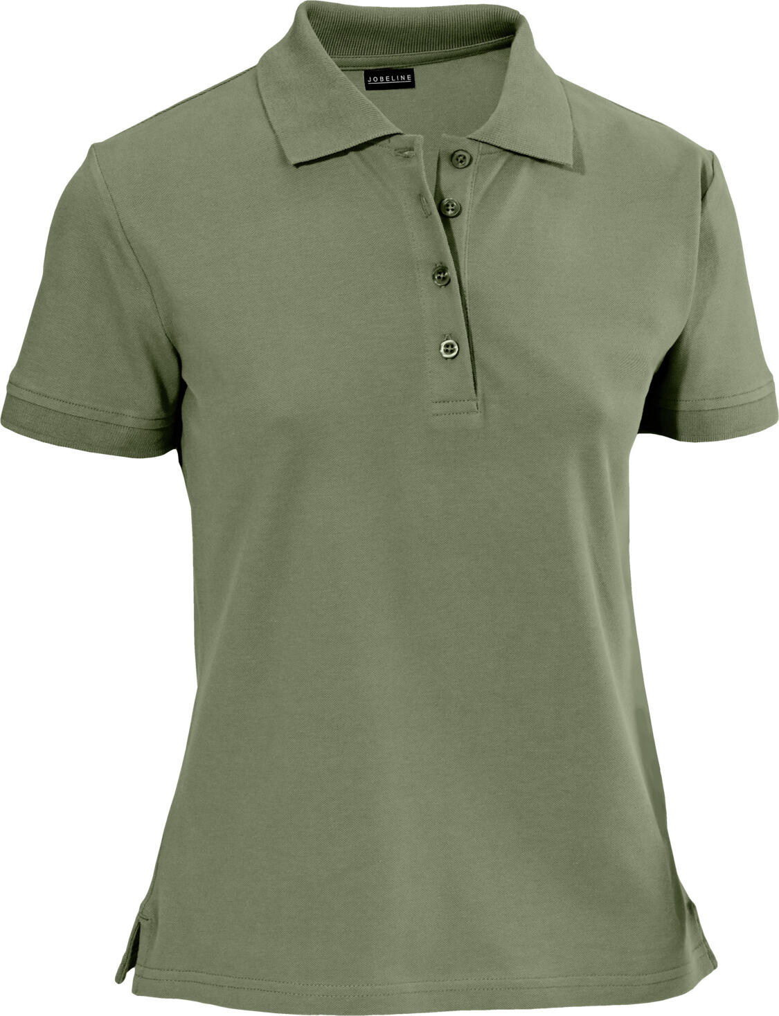 JOBELINE LUSINI Solutions GmbH Women's polo shirt Cato short sleeve Damen Poloshirt Cato Kurzarm Women's polo shirt Cato short sleeve; Size XL; olive Damen Poloshirt Cato Kurzarm; Kleidergröße XL; oliv 95 % cotton, 5 % elastane. 40°C wash. Classic short-sleeved polo piqué shirt for women in easy-care, crease-resistant cotton-elastane fabric. Flat knit cuffs on the sleeves and collar, as well as a four-button placket. With short side slits. Also available with three-quarter length sleeves. Slightly tailored cut. Back length: 66 cm for size S. 95 % Baumwolle, 5 % Elasthan. 40°-Wäsche. Klassisches kurzärmliges Polo-Piqué-Shirt für Damen in pflegeleichter, knitterfreier Baumwoll-Elasthan-Qualität. Flachstrickbündchen an Ärmel und Kragen, sowie Vierknopfleiste. Mit kurzen seitlichen Schlitzen. Auch mit Dreiviertelarmlänge erhältlich. Leicht tailliert geschnitten. Rückenlänge: 66 cm bei Gr. S