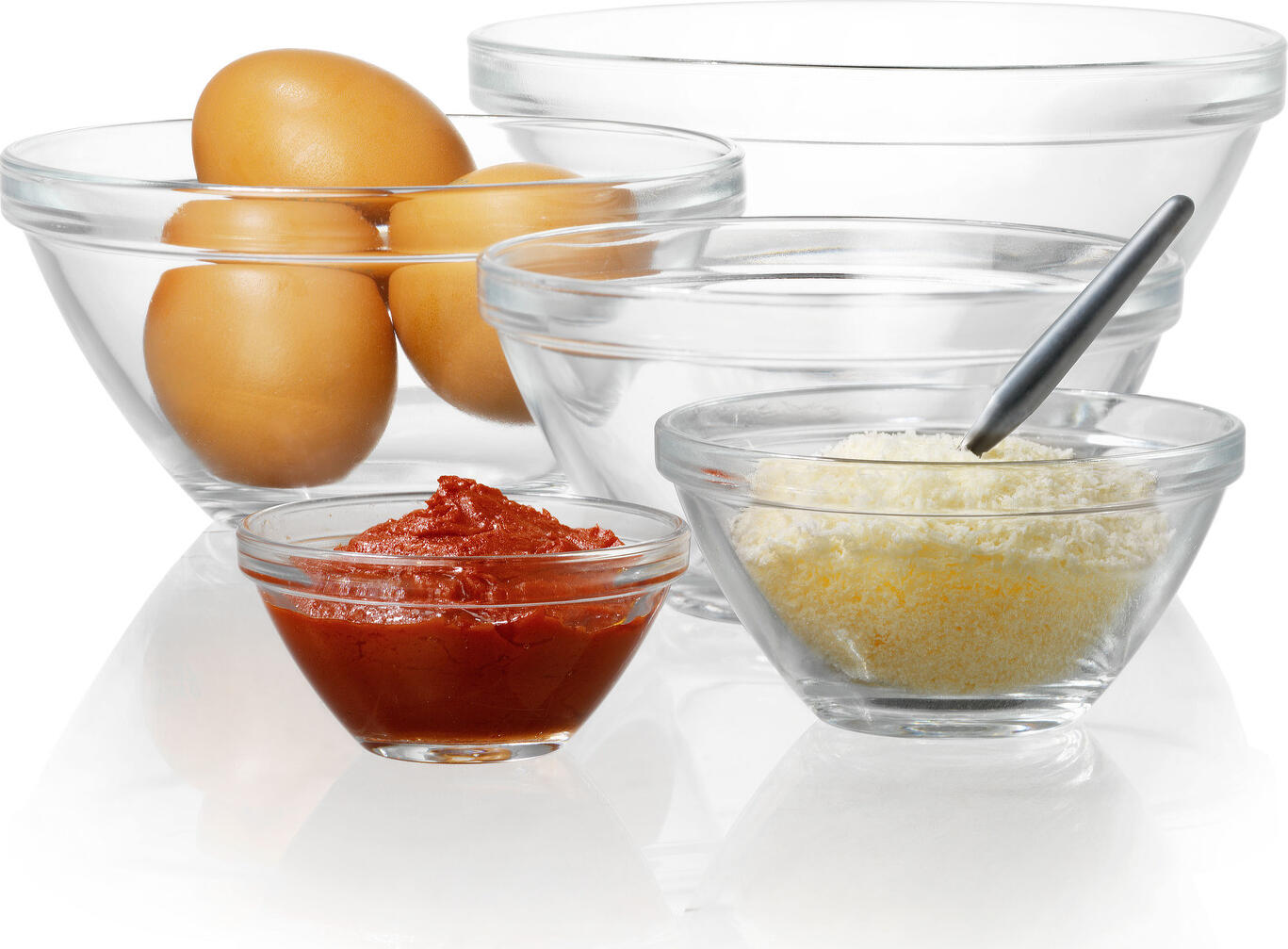 Bormioli Rocco Pompei Tempered Glass Bowl, 1060 ml, Stackable and Dishwasher Safe Round Transparent Bowl, Made in Italy