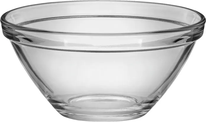 Bormioli Rocco Pompei Tempered Glass Bowl 350 ml, Stackable and Dishwasher Safe Round Transparent Bowl, Made in Italy