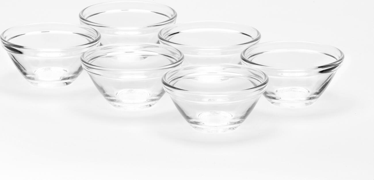 Bormioli Rocco Pompei Tempered Glass Bowl, 40 ml Stackable and Dishwasher Safe Round Transparent Bowl, Made in Italy