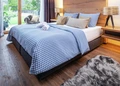 ERWIN M. LUSINI Tux Seersucker Duvet Cover, 100% Mercerised Cotton, Checked Pattern, Hotel Fastener, 155 x 220 cm, OEKO-TEX Standard 100