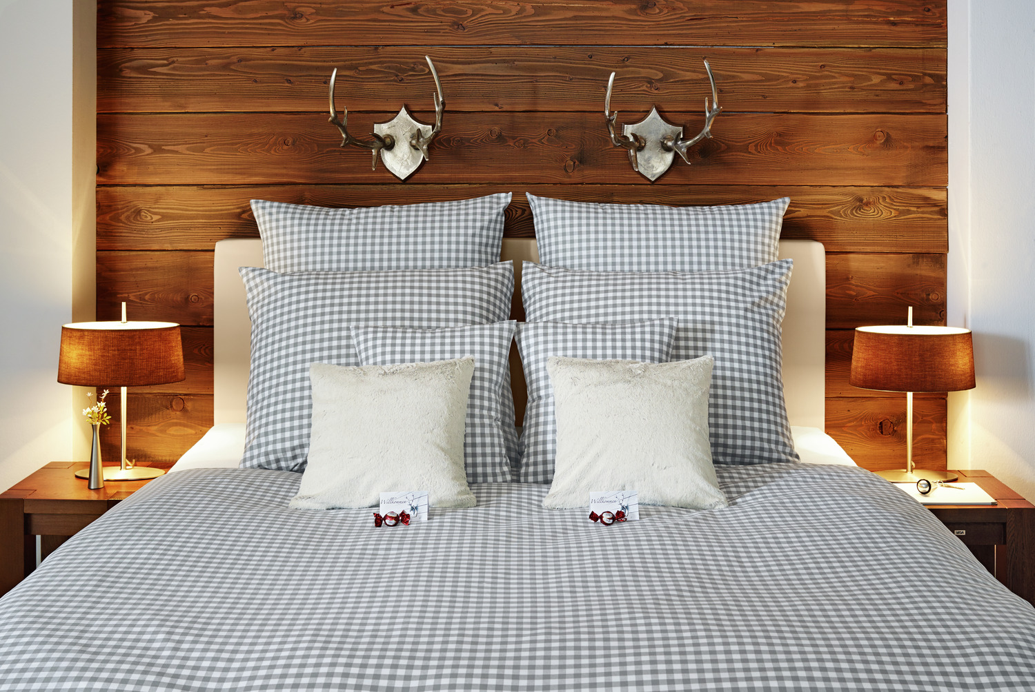 LUSINI Tux Seersucker Duvet Cover, 100% Mercerised Cotton, 135 x 200 cm, Grey Checked Pattern, OEKO-TEX Standard 100, Easy-Care Hotel Fastener