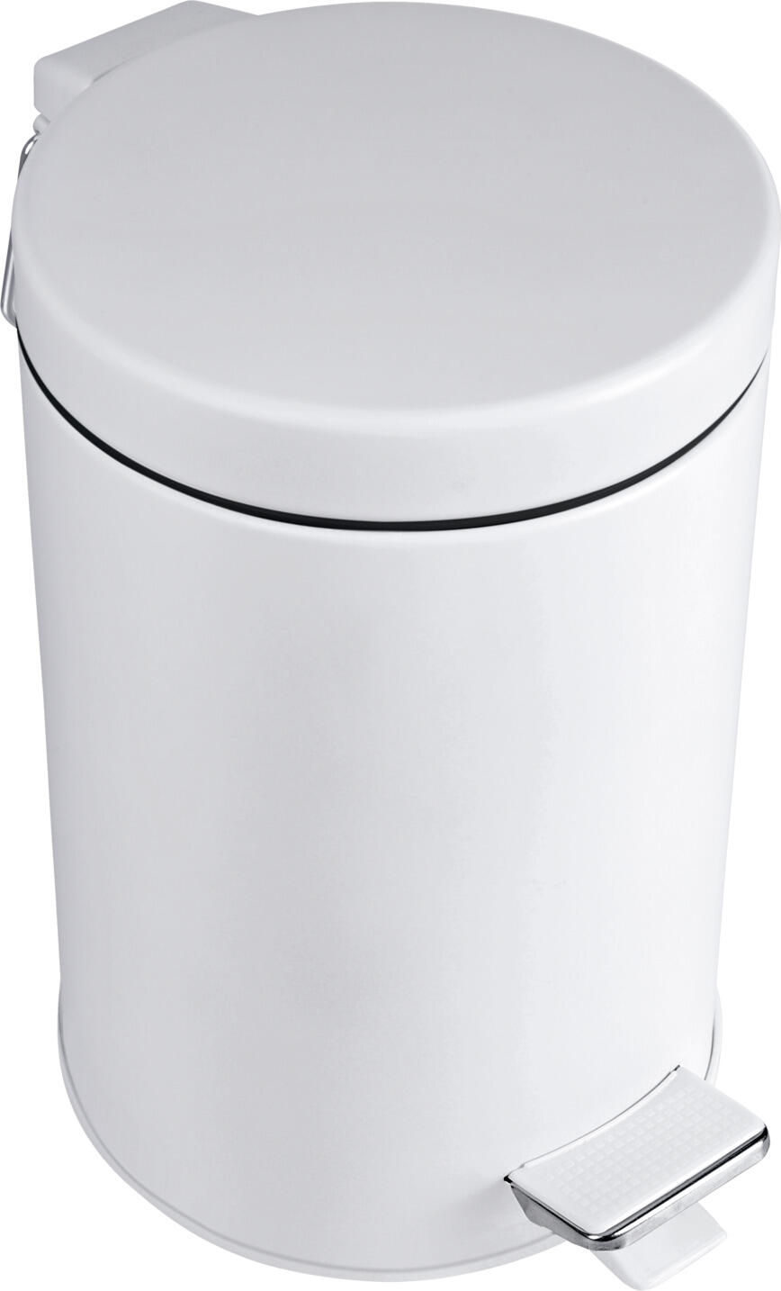 PULSIVA LUSINI Solutions GmbH Hotel cosmetic bin 3 l Hotel Kosmetikeimer 3 l Hotel cosmetic bin 3 l; 17x25.5 cm (ØxH); white Hotel Kosmetikeimer 3 l; 17x25.5 cm (ØxH); weiß Practical pedal bin made of powder-coated sheet steel and a removable plastic inner bin. With foot pedal and soft-closing lid. Capacity of 3 litres. Praktischer Treteimer aus pulverbeschichteten Stahlblech und einem herausnehmbaren Innenbehälter aus Kunststoff. Mit Fußpedal und leise schließendem Deckel. Fassungsvermögen von 3 l.